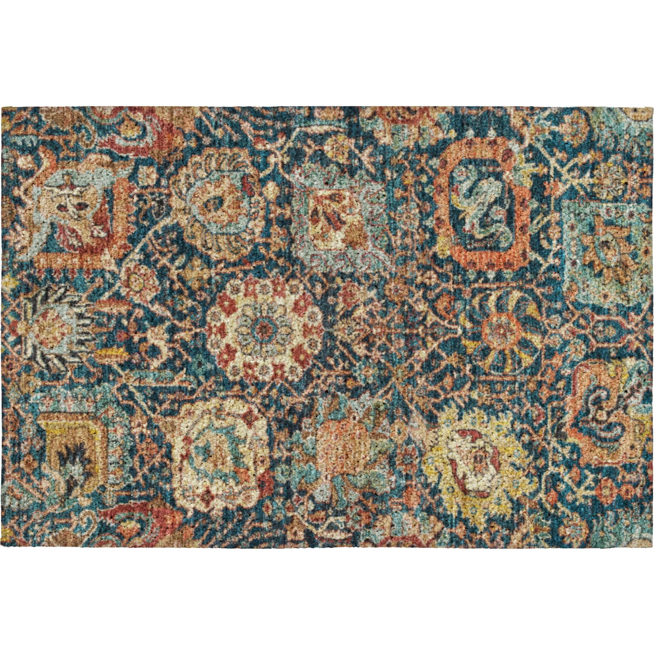 Luxury Washable Indoor/Outdoor Traditional TB10 Navy Blue Rug 1'8" x 2'6" #shape_Rectangle