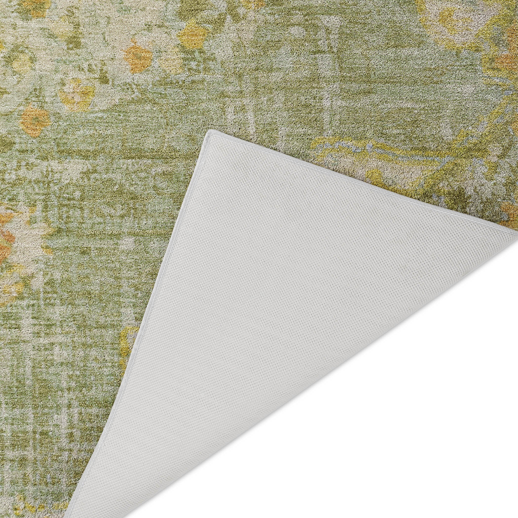 Luxury Washable Indoor/Outdoor Traditional TB11 Aloe Green Rug 1'8" x 2'6" #shape_Rectangle