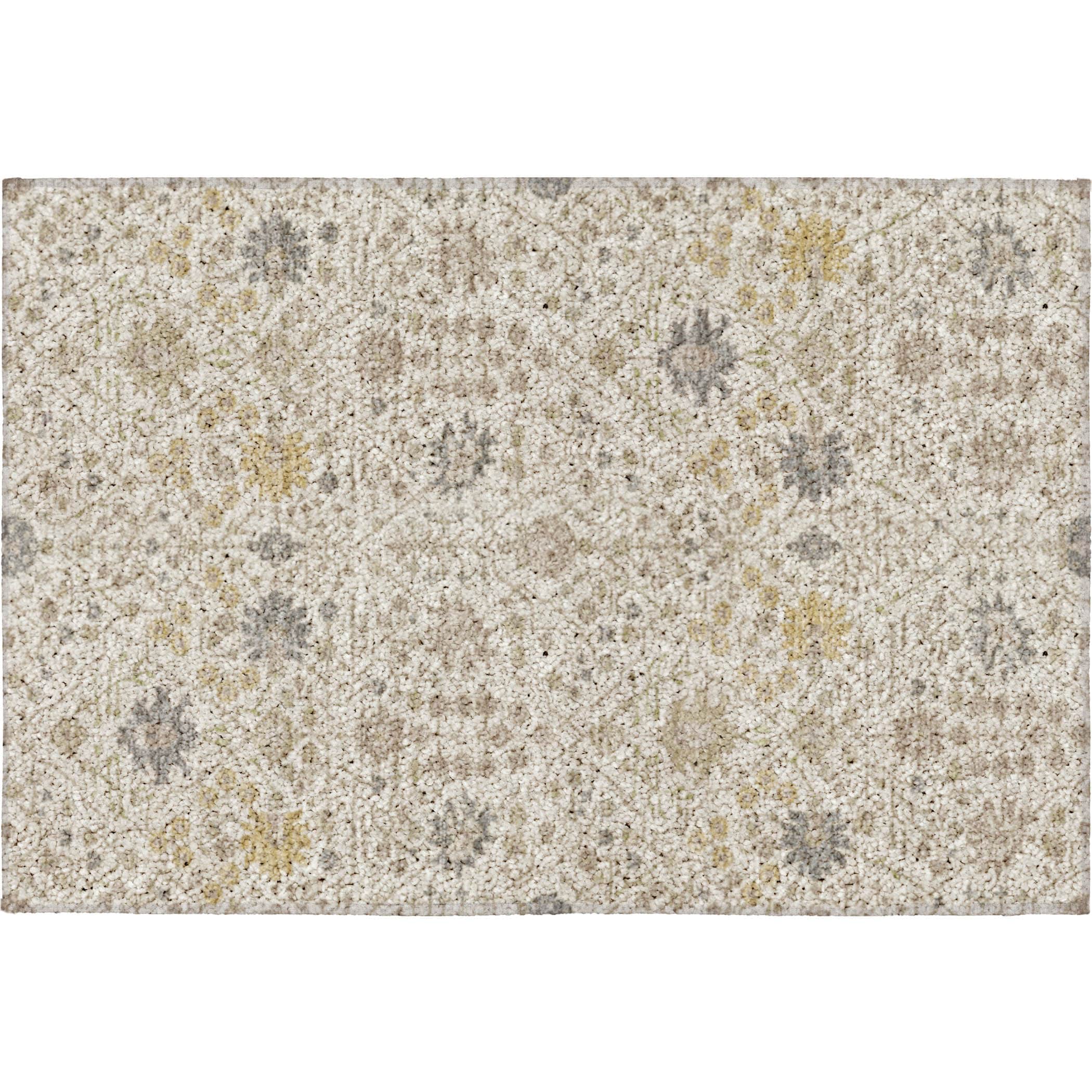 Luxury Washable Indoor/Outdoor Traditional TB12 Ivory Rug 1'8" x 2'6" #shape_Rectangle