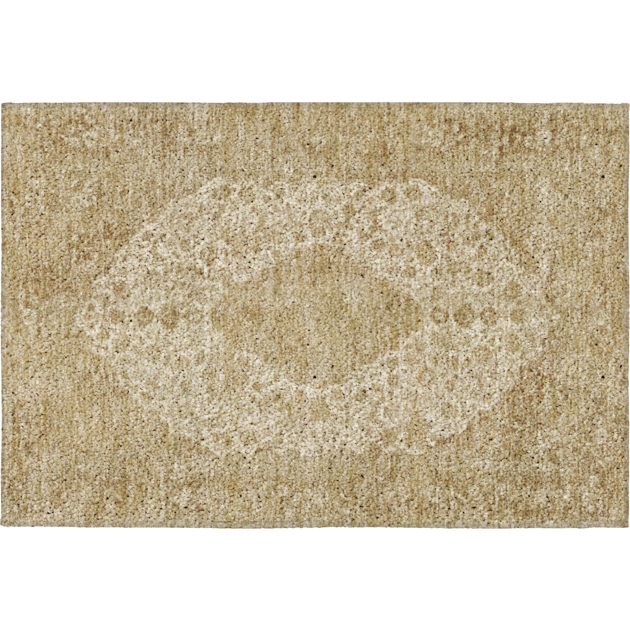 Luxury Washable Indoor/Outdoor Traditional TB13 Beige Brown Rug 1'8" x 2'6" #shape_Rectangle