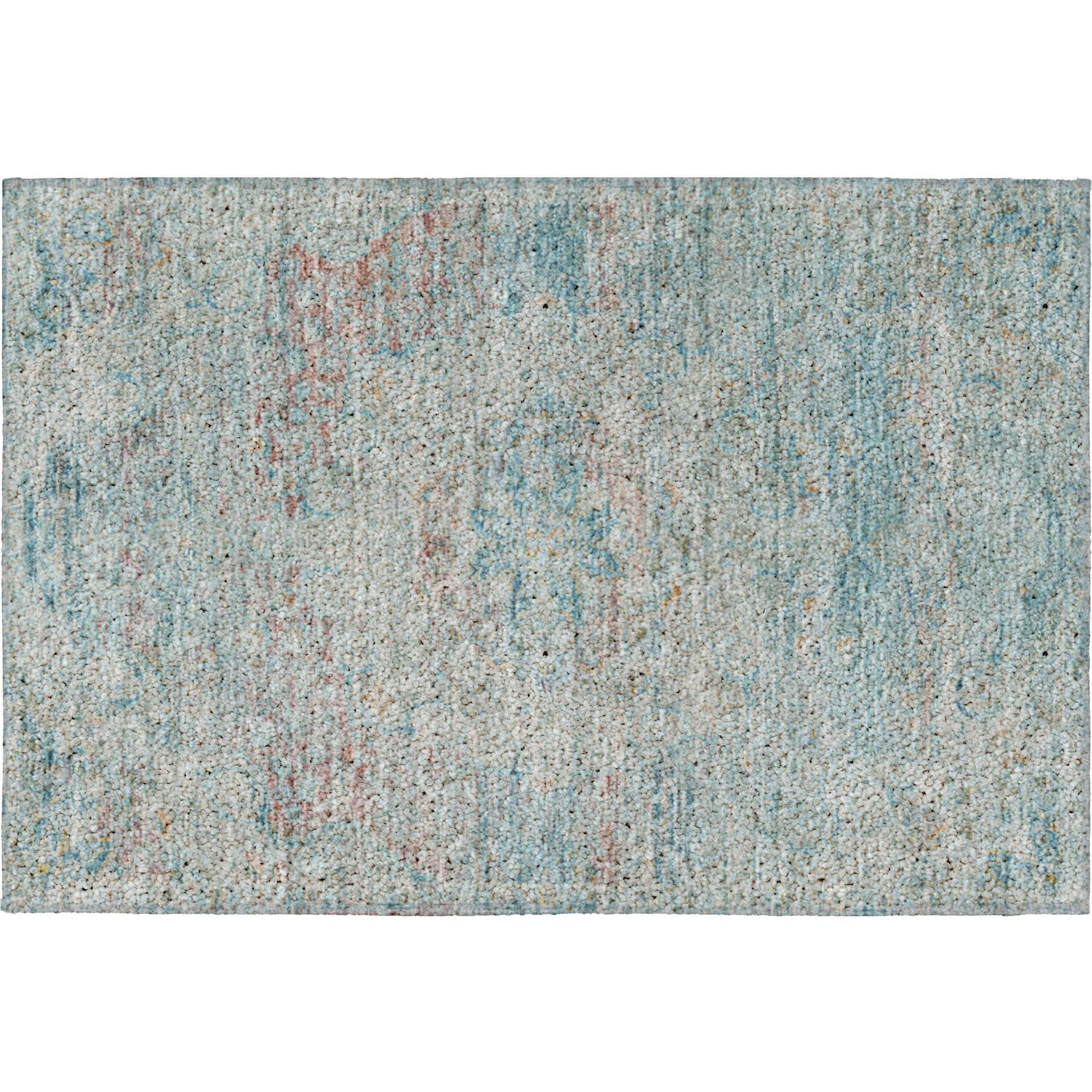 Luxury Washable Indoor/Outdoor Traditional TB1 Sky Blue Rug 1'8" x 2'6" #shape_Rectangle
