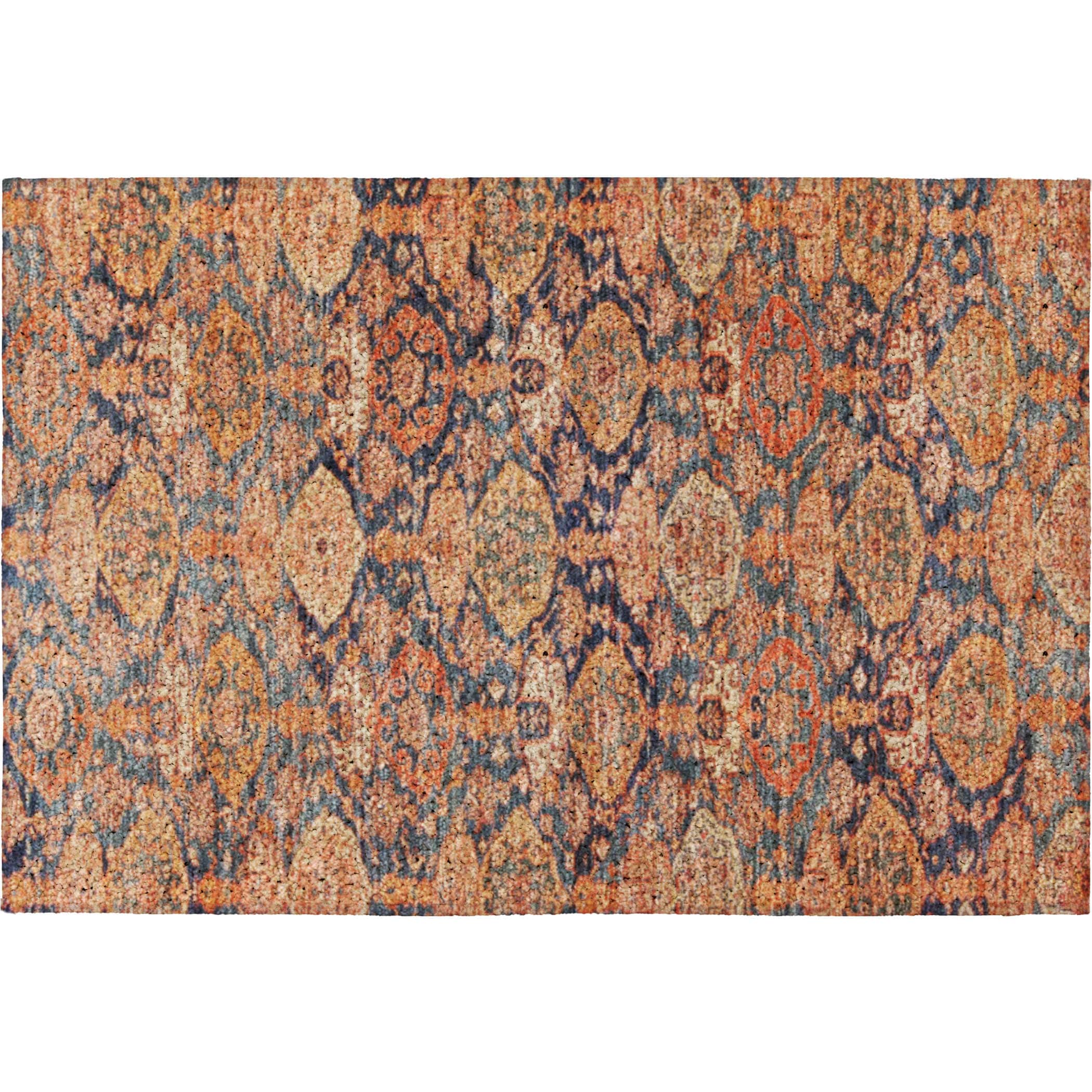 Luxury Washable Indoor/Outdoor Traditional TB3 Terracotta Orange Rug 1'8" x 2'6" #shape_Rectangle