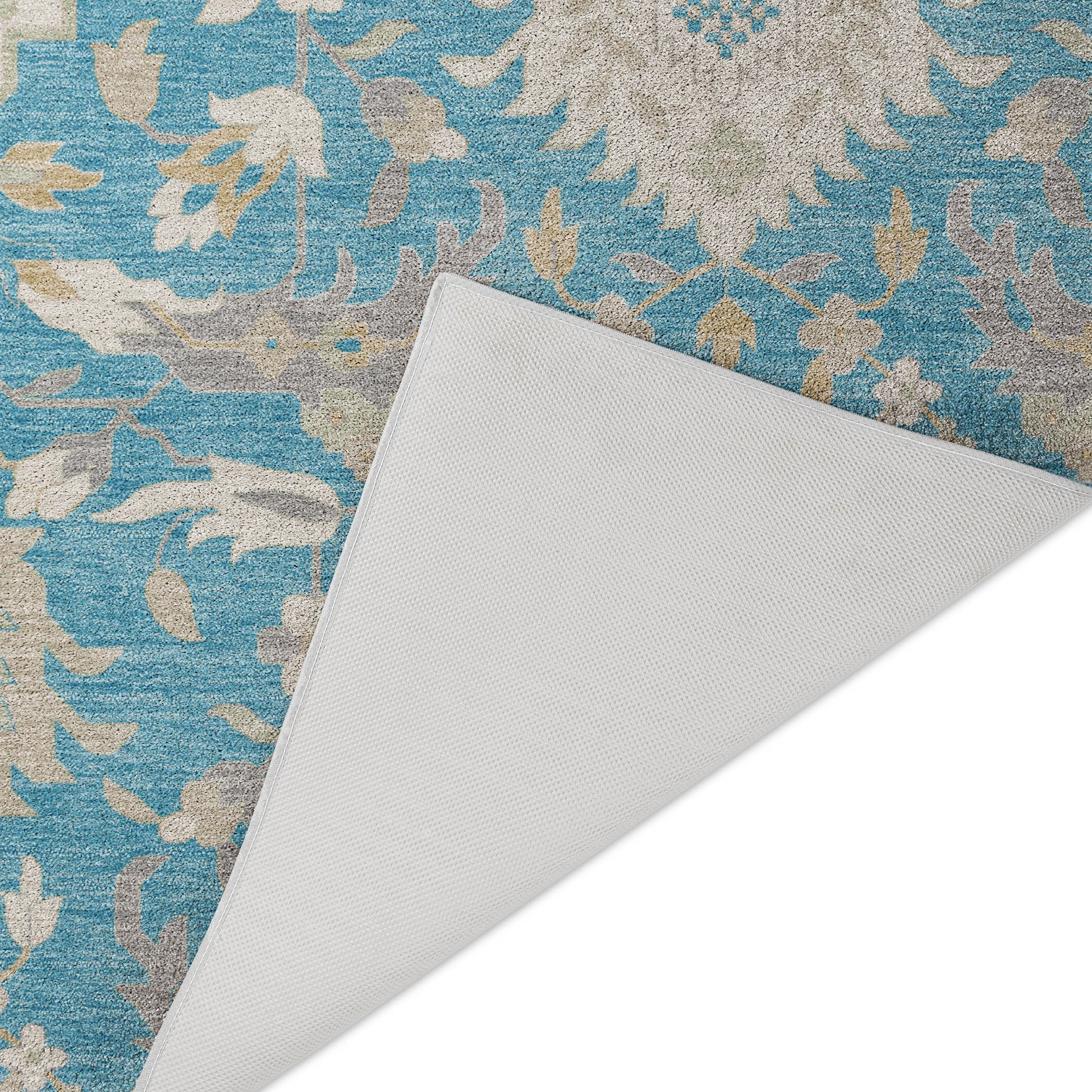 Luxury Washable Indoor/Outdoor Traditional TB4 Blue Rug 1'8" x 2'6" #shape_Rectangle