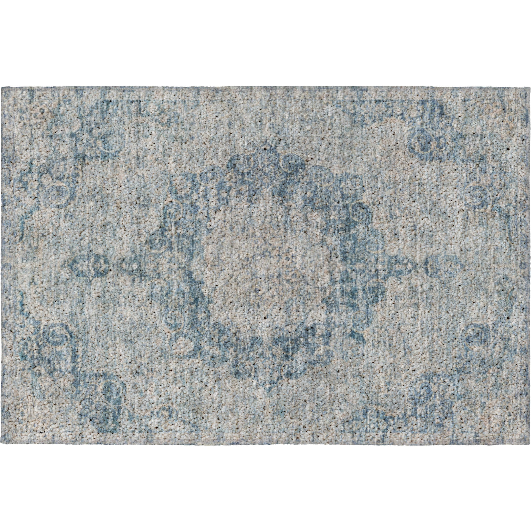 Luxury Washable Indoor/Outdoor Traditional TB5 Blue Rug 1'8" x 2'6" #shape_Rectangle