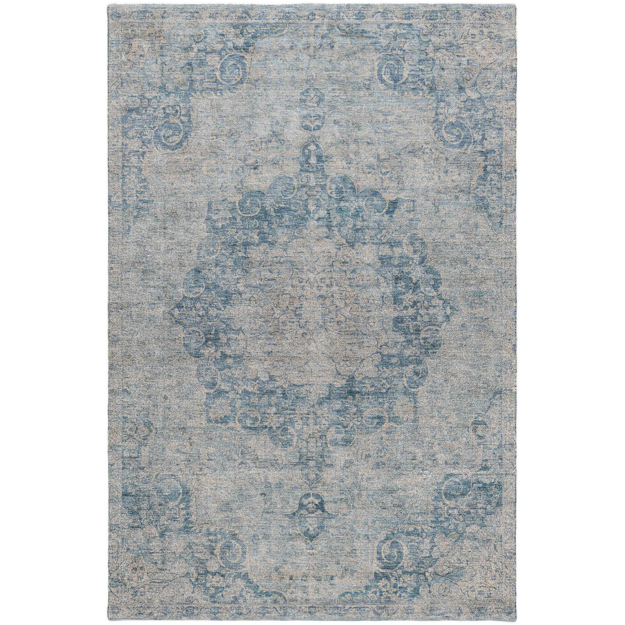 Luxury Washable Indoor/Outdoor Traditional TB5 Blue Rug 2'6" x 3'10" #shape_Rectangle