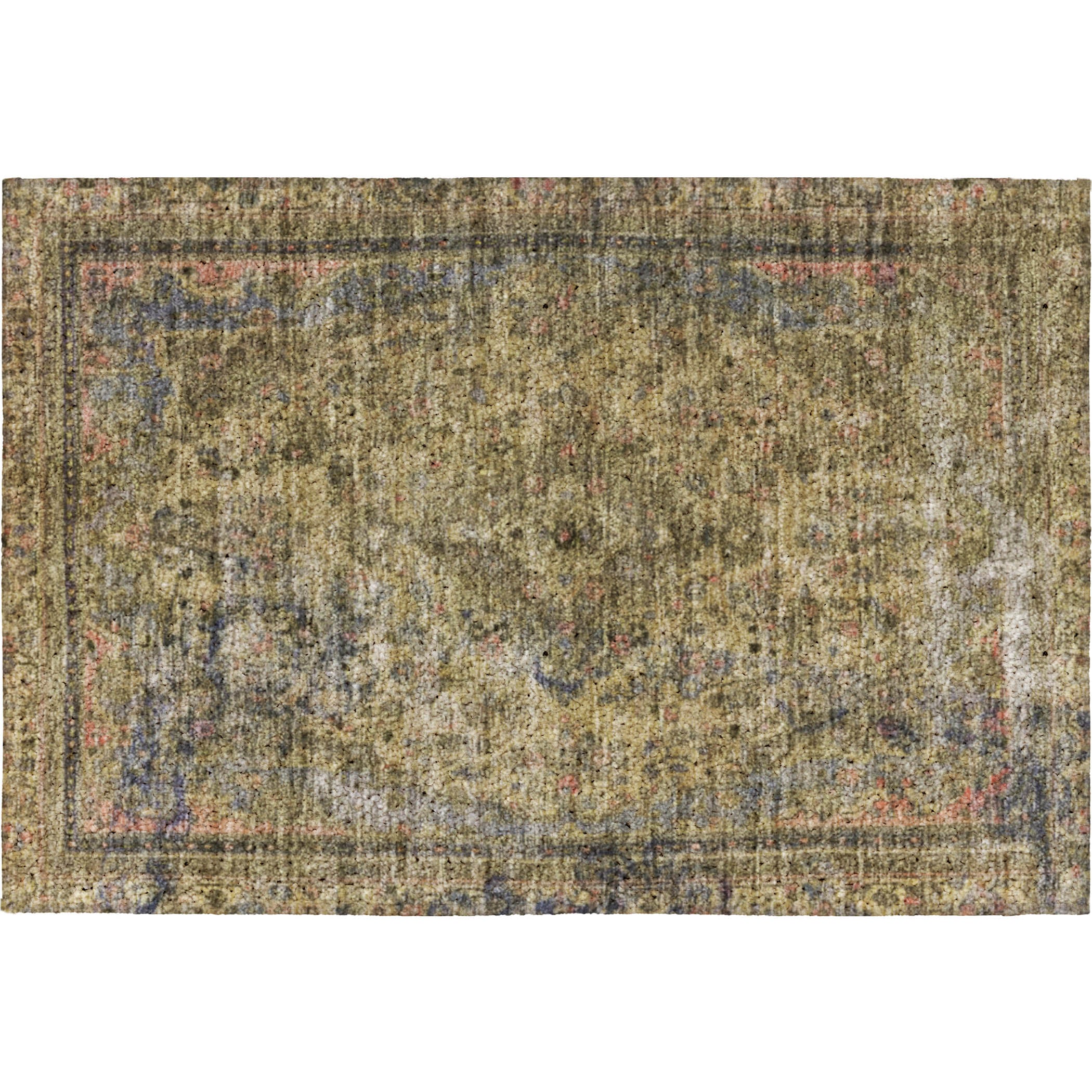 Luxury Washable Indoor/Outdoor Traditional TB8 Tan Brown Rug 1'8" x 2'6" #shape_Rectangle