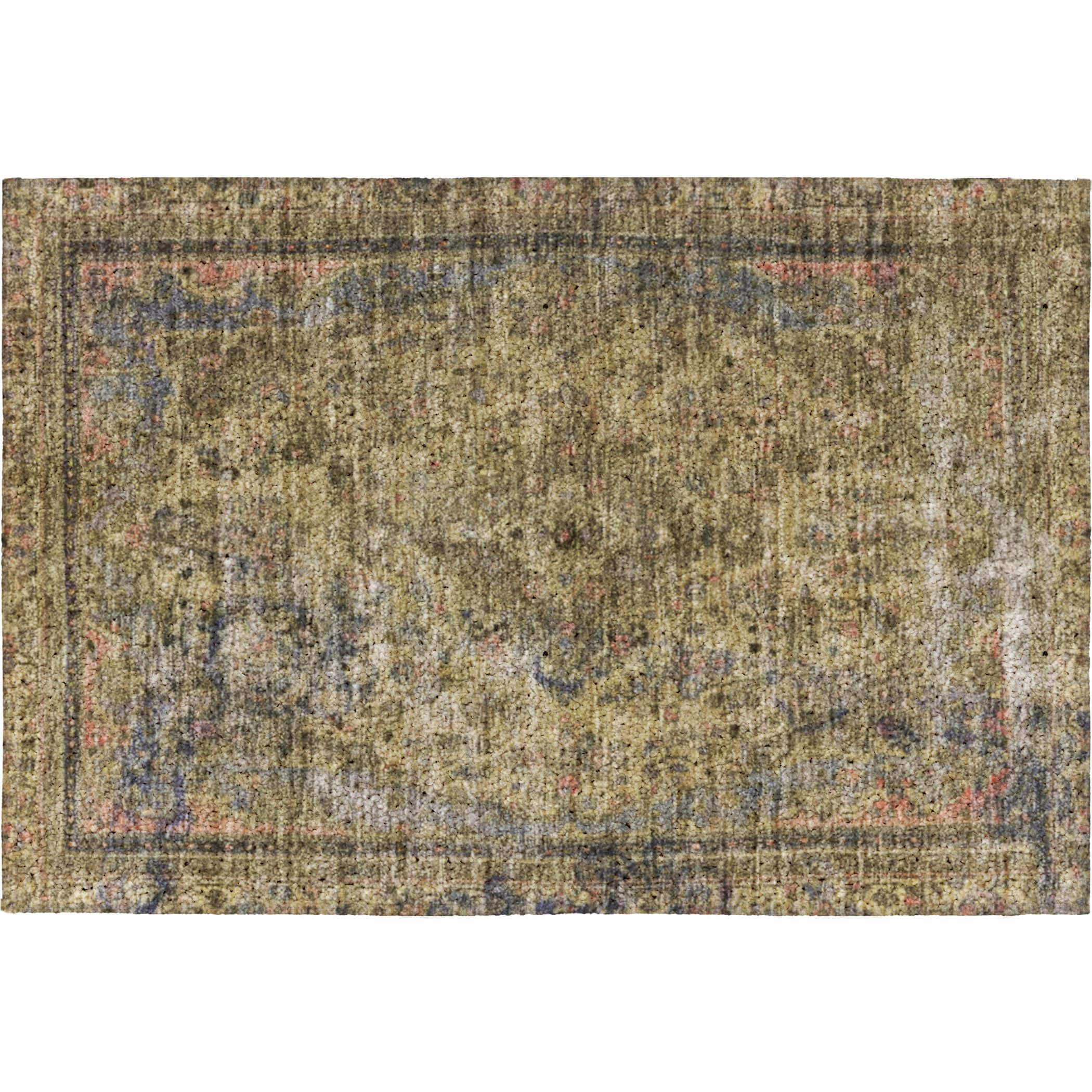 Luxury Washable Indoor/Outdoor Traditional TB8 Tan Brown Rug 1'8" x 2'6" #shape_Rectangle