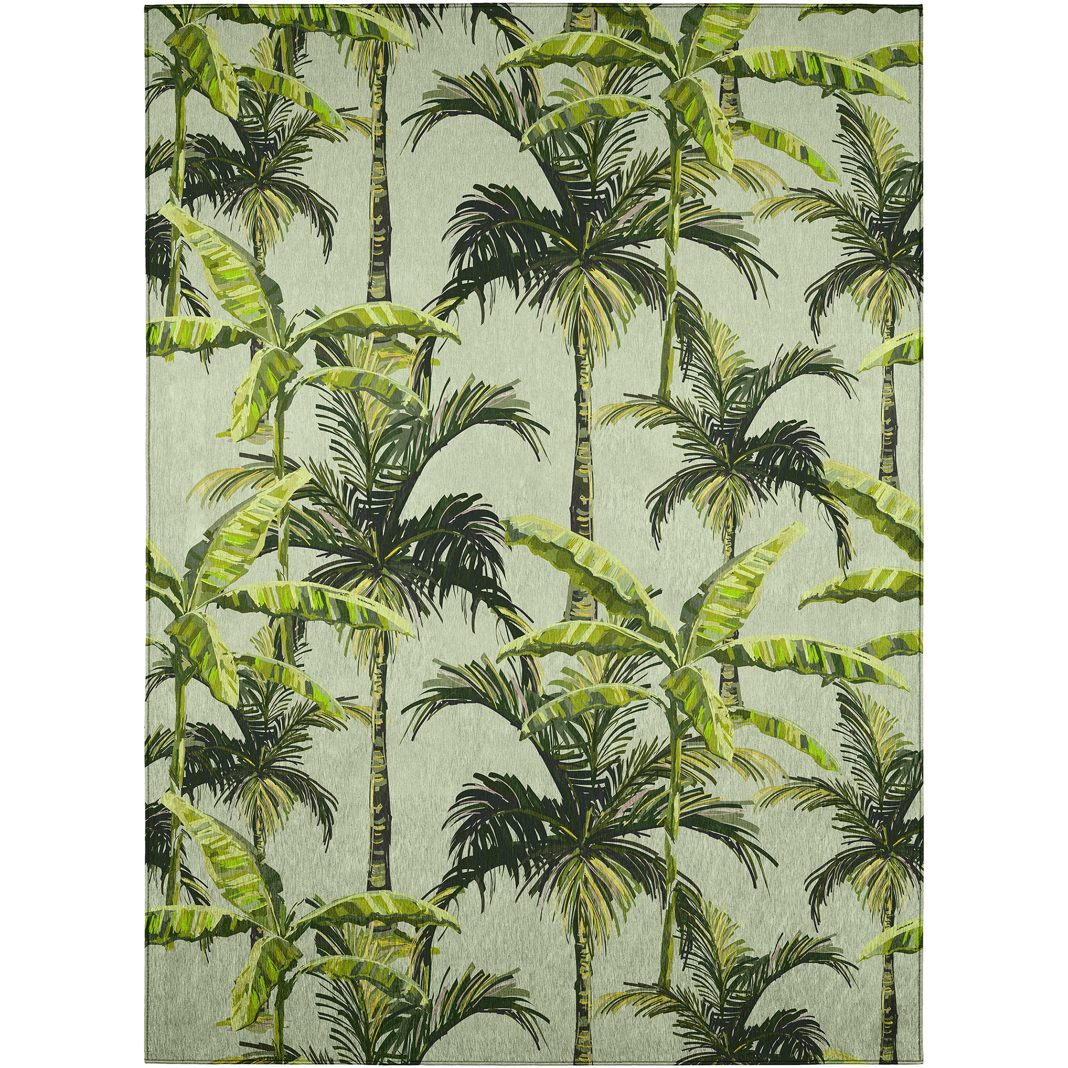 Luxury Machine Washable Indoor/Outdoor Tropical TC10 Aloe Green Rug 2'6" x 3'10" #shape_Rectangle