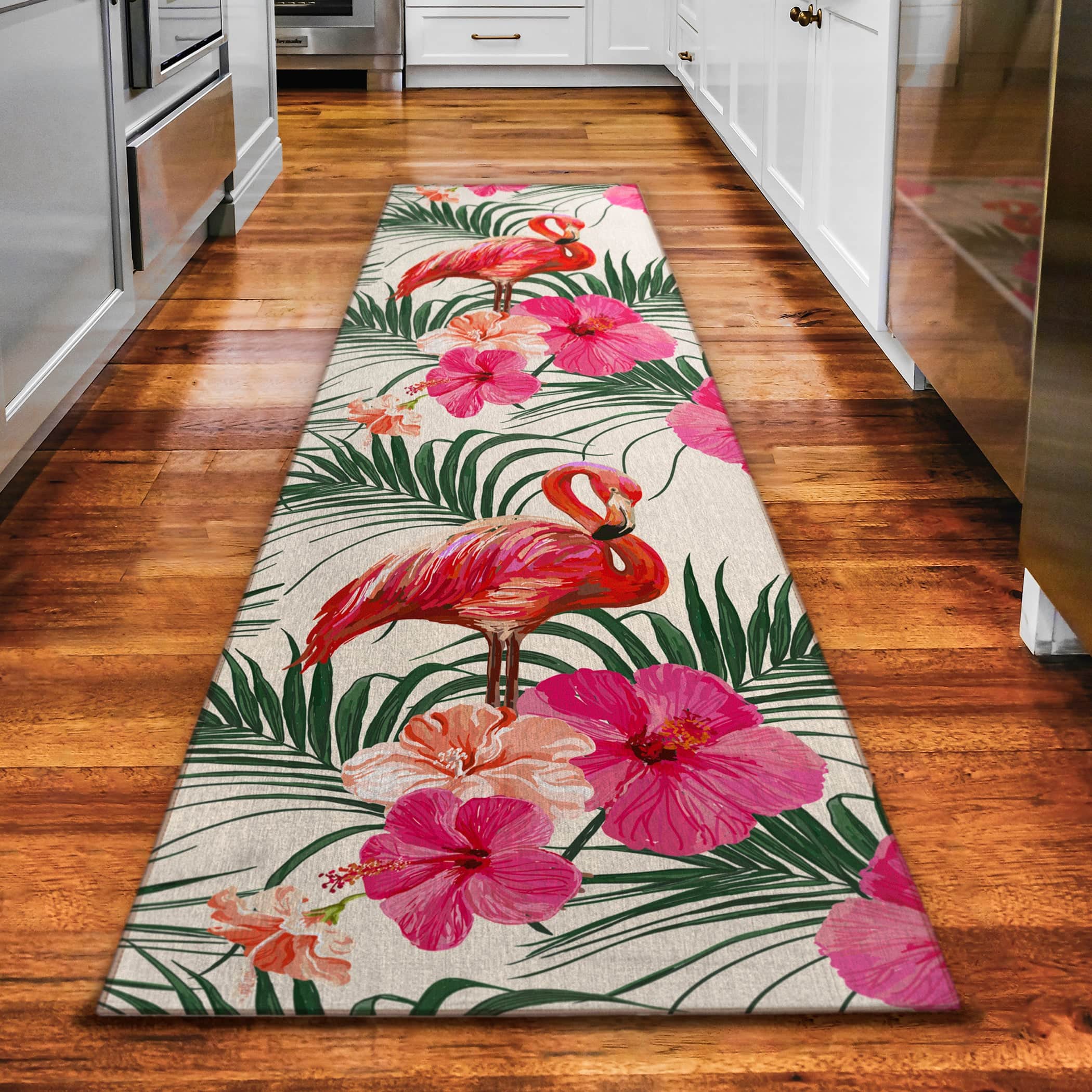 Luxury Machine Washable Indoor/Outdoor Tropical TC12 Ivory Rug 2'3" x 7'6" #shape_Runner