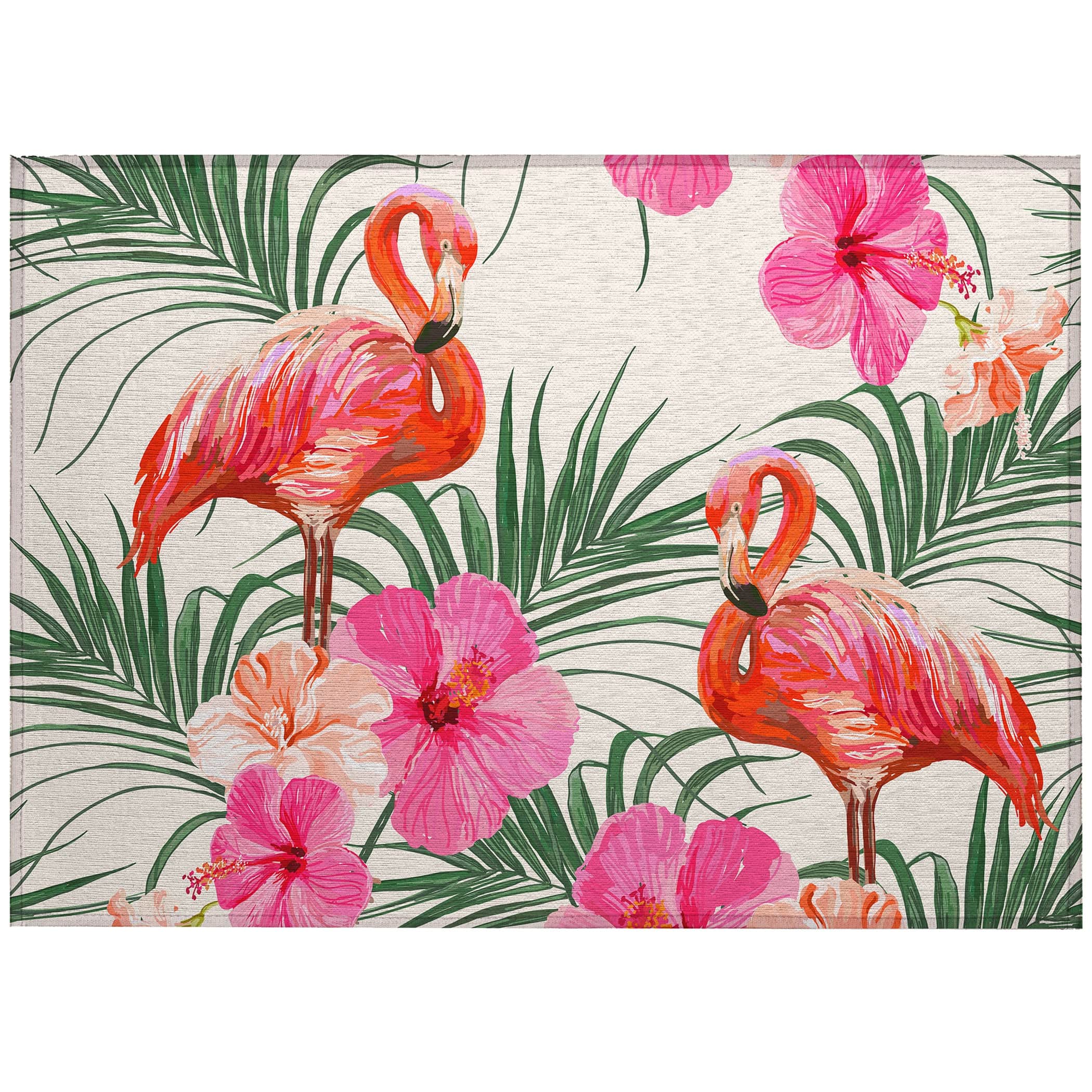 Luxury Machine Washable Indoor/Outdoor Tropical TC12 Ivory Rug 1'8" x 2'6" #shape_Rectangle