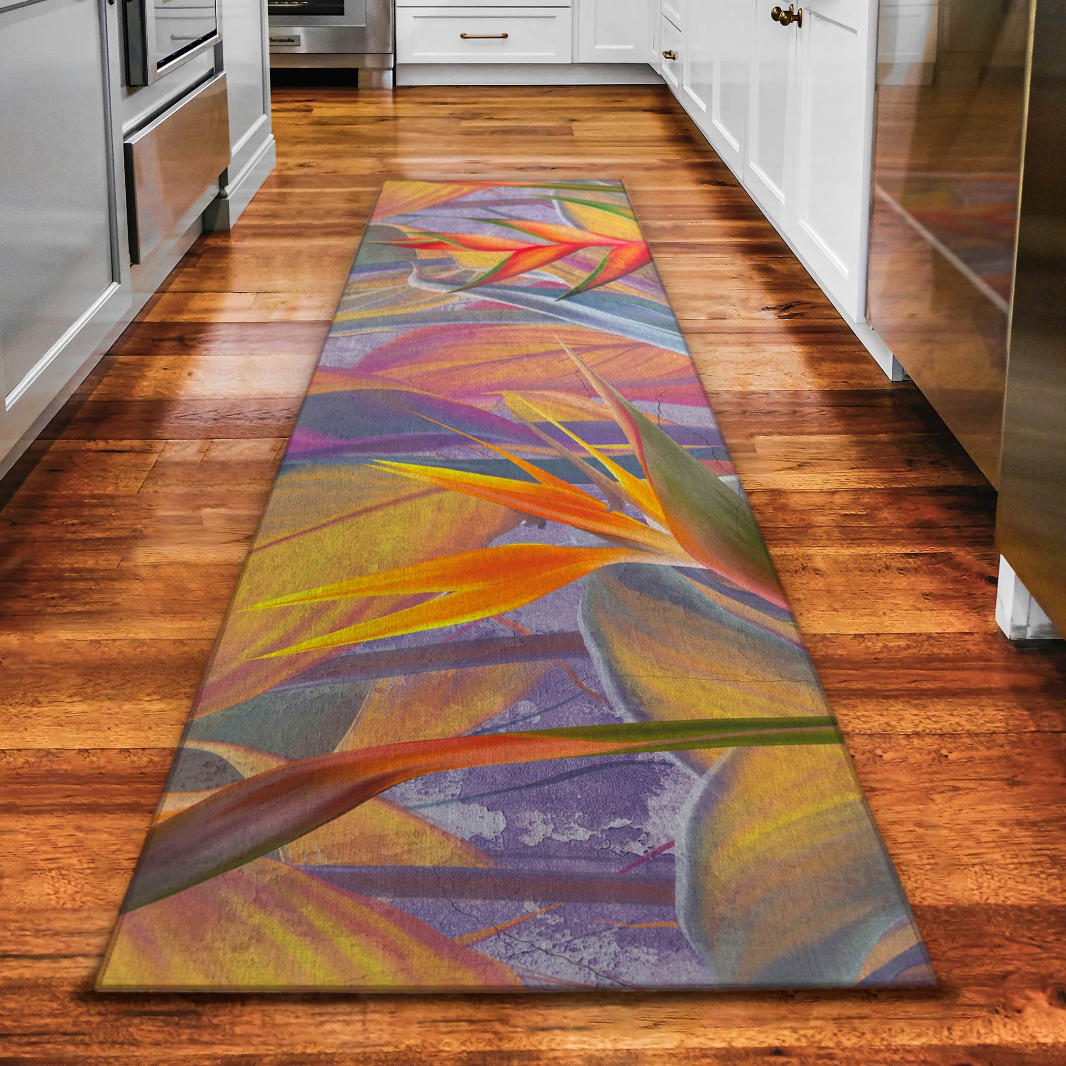 Luxury Machine Washable Indoor/Outdoor Tropical TC14 Passion Multi Rug 2'3" x 7'6" #shape_Runner