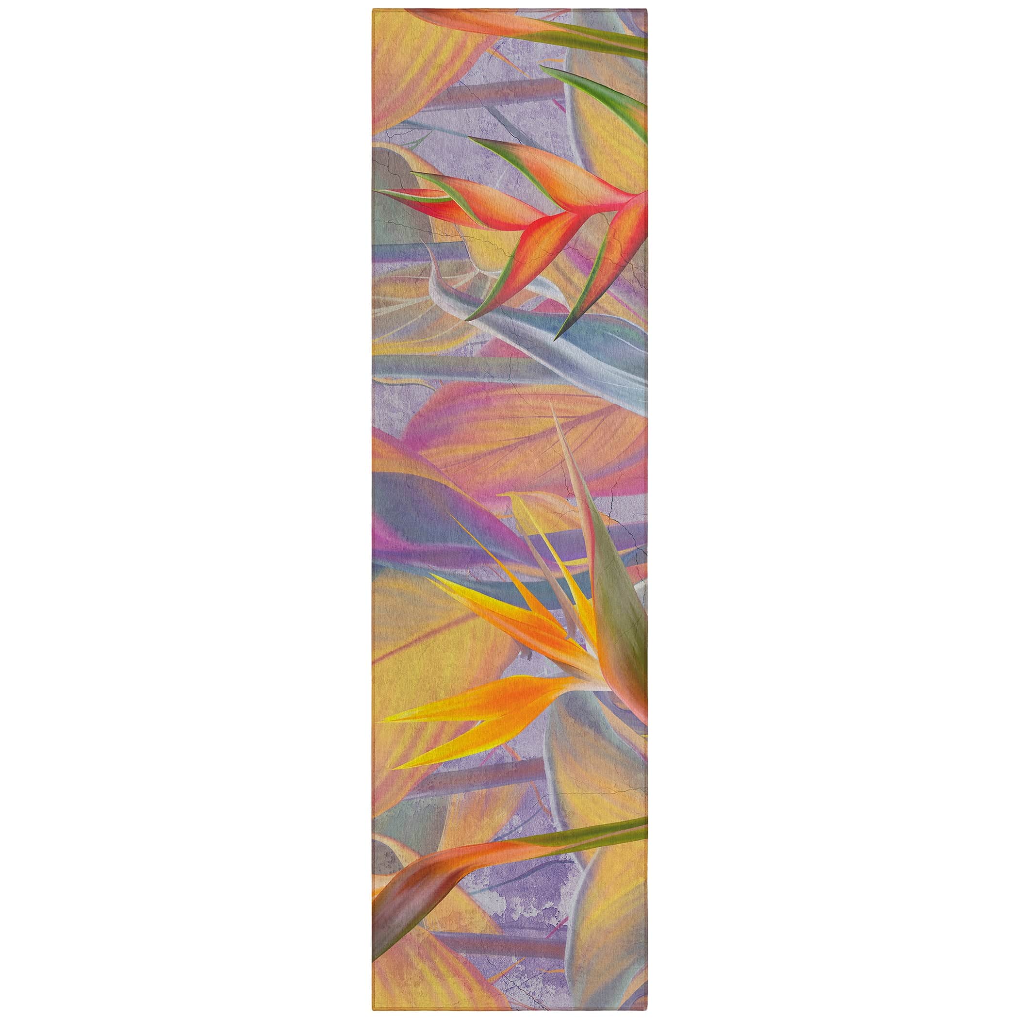Luxury Machine Washable Indoor/Outdoor Tropical TC14 Passion Multi Rug 2'3" x 7'6" #shape_Runner