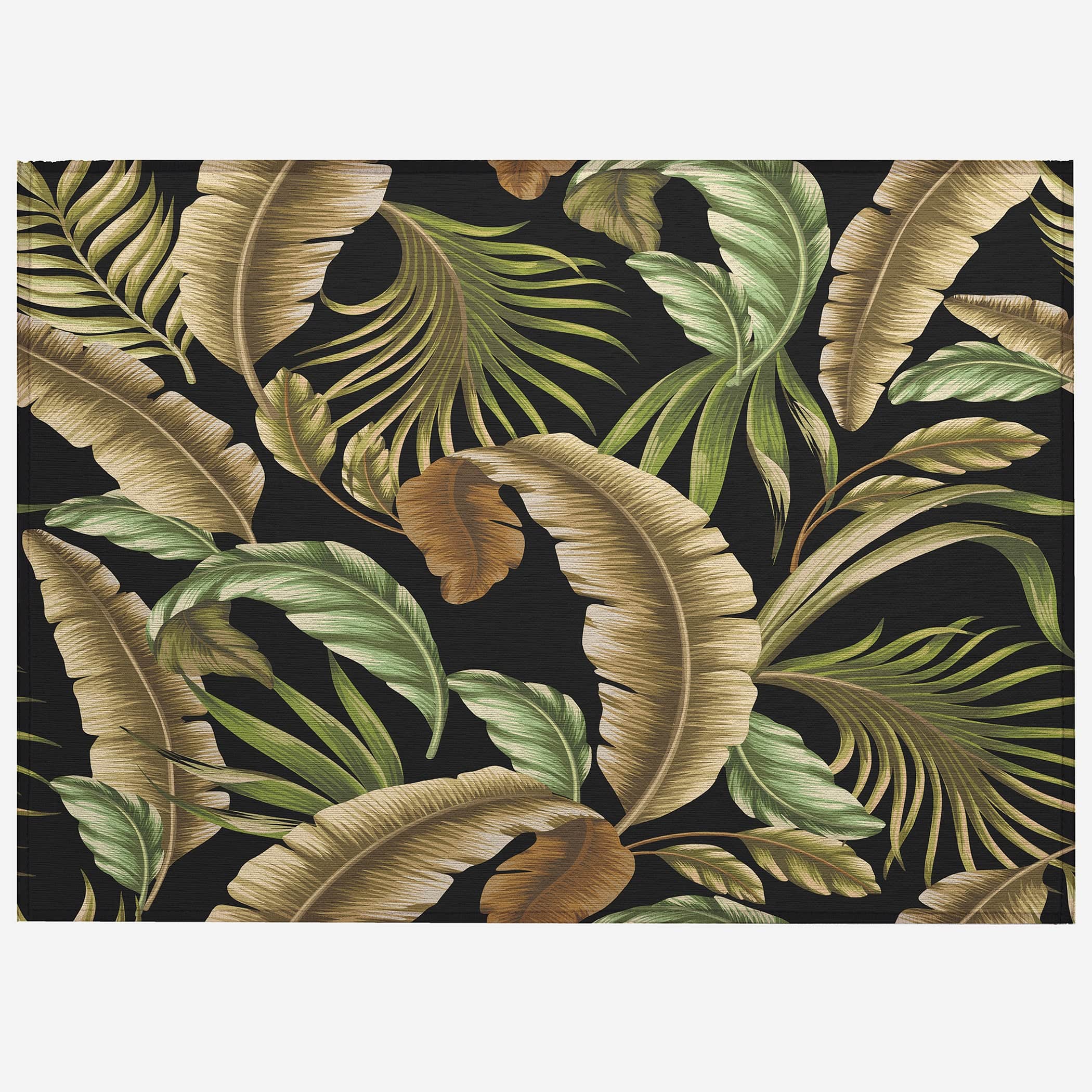 Luxury Machine Washable Indoor/Outdoor Tropical TC1 Black Rug 1'8" x 2'6" #shape_Rectangle