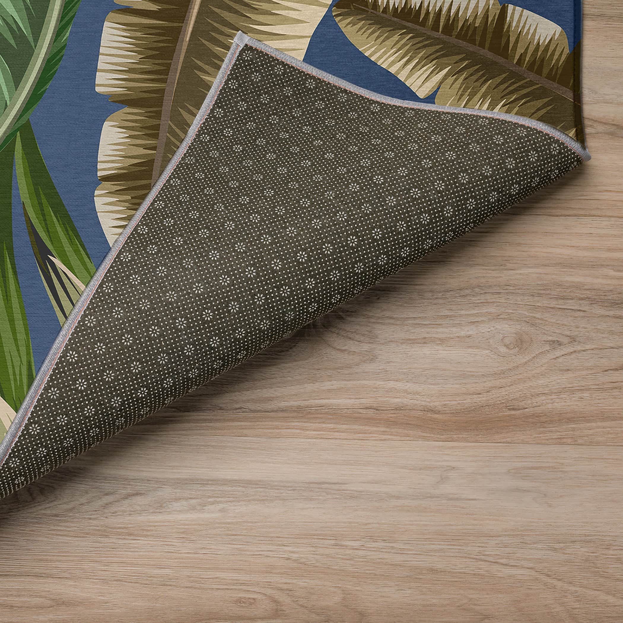 Luxury Machine Washable Indoor/Outdoor Tropical TC1 Indigo Blue Rug 1'8" x 2'6" #shape_Rectangle