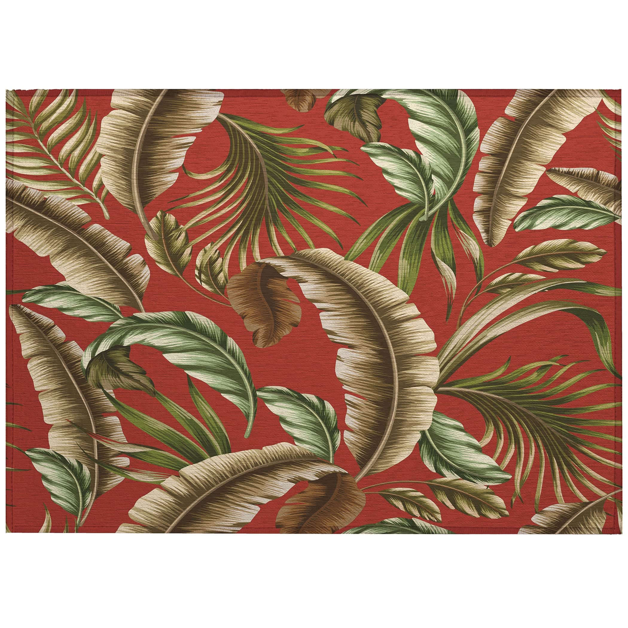 Luxury Machine Washable Indoor/Outdoor Tropical TC1 Paprika Red Rug 1'8" x 2'6" #shape_Rectangle