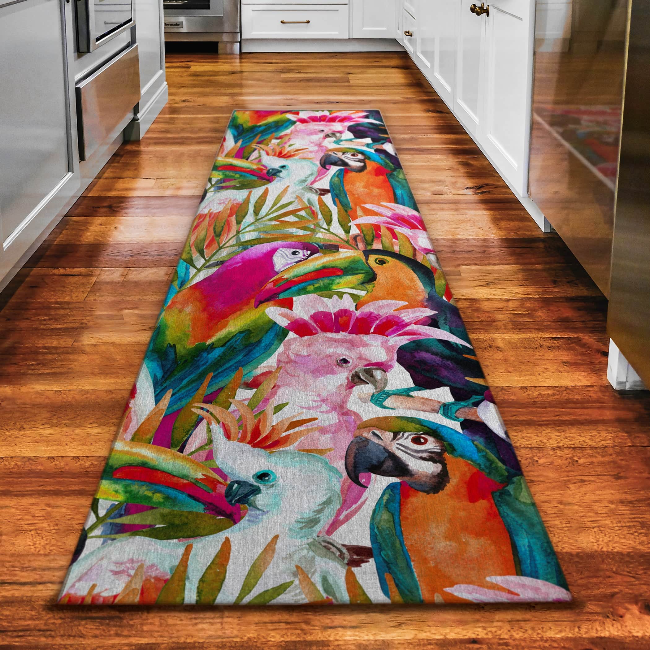 Luxury Machine Washable Indoor/Outdoor Tropical TC5 Confetti Multi Rug 2'3" x 7'6" #shape_Runner