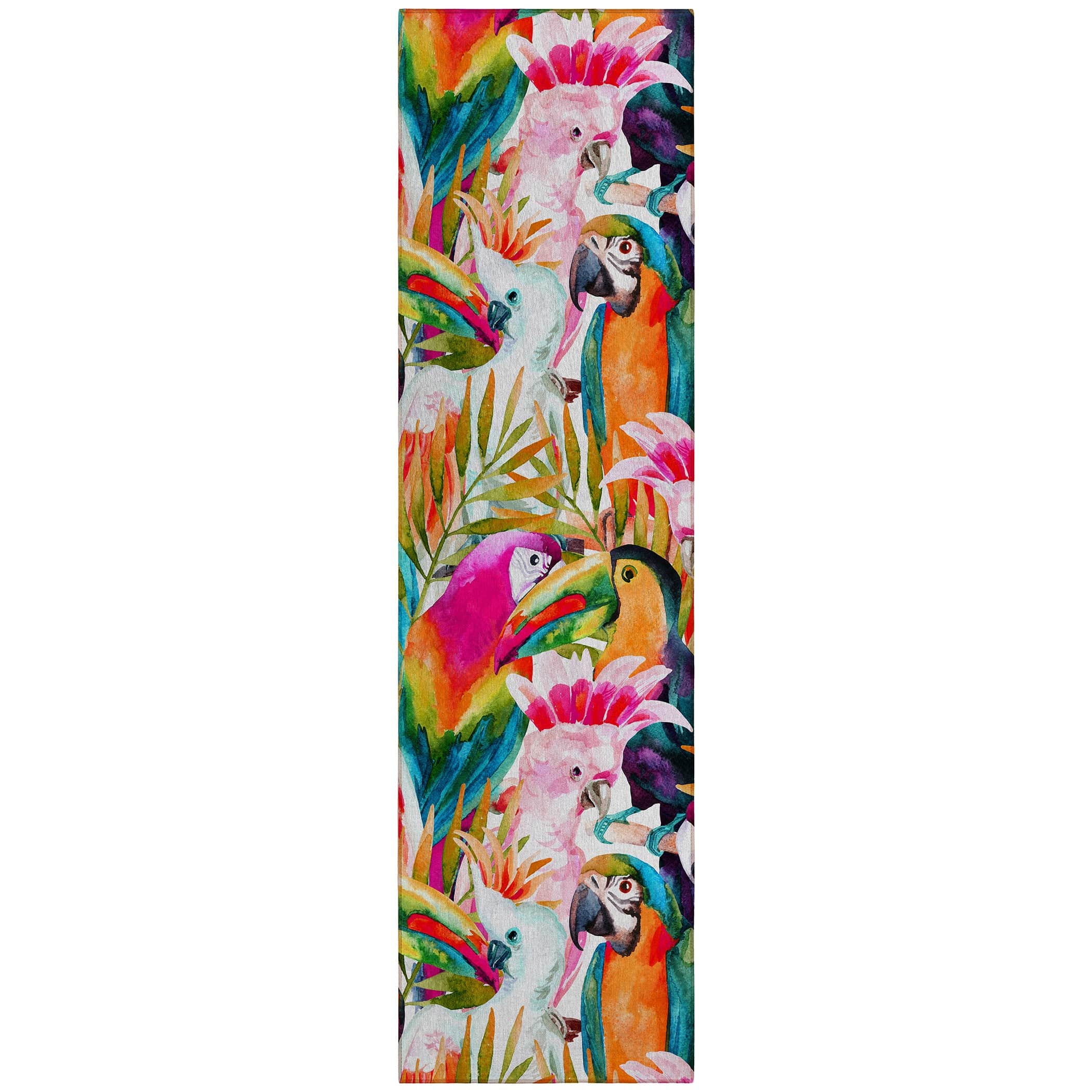 Luxury Machine Washable Indoor/Outdoor Tropical TC5 Confetti Multi Rug 2'3" x 7'6" #shape_Runner