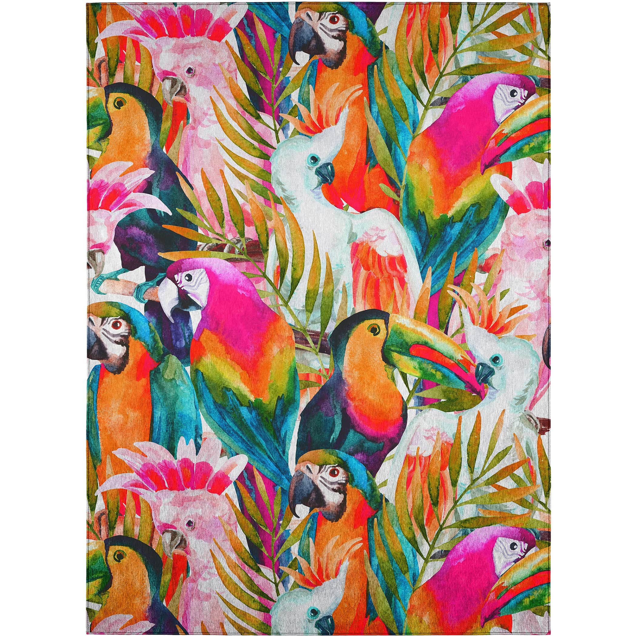Luxury Machine Washable Indoor/Outdoor Tropical TC5 Confetti Multi Rug 2'6" x 3'10" #shape_Rectangle