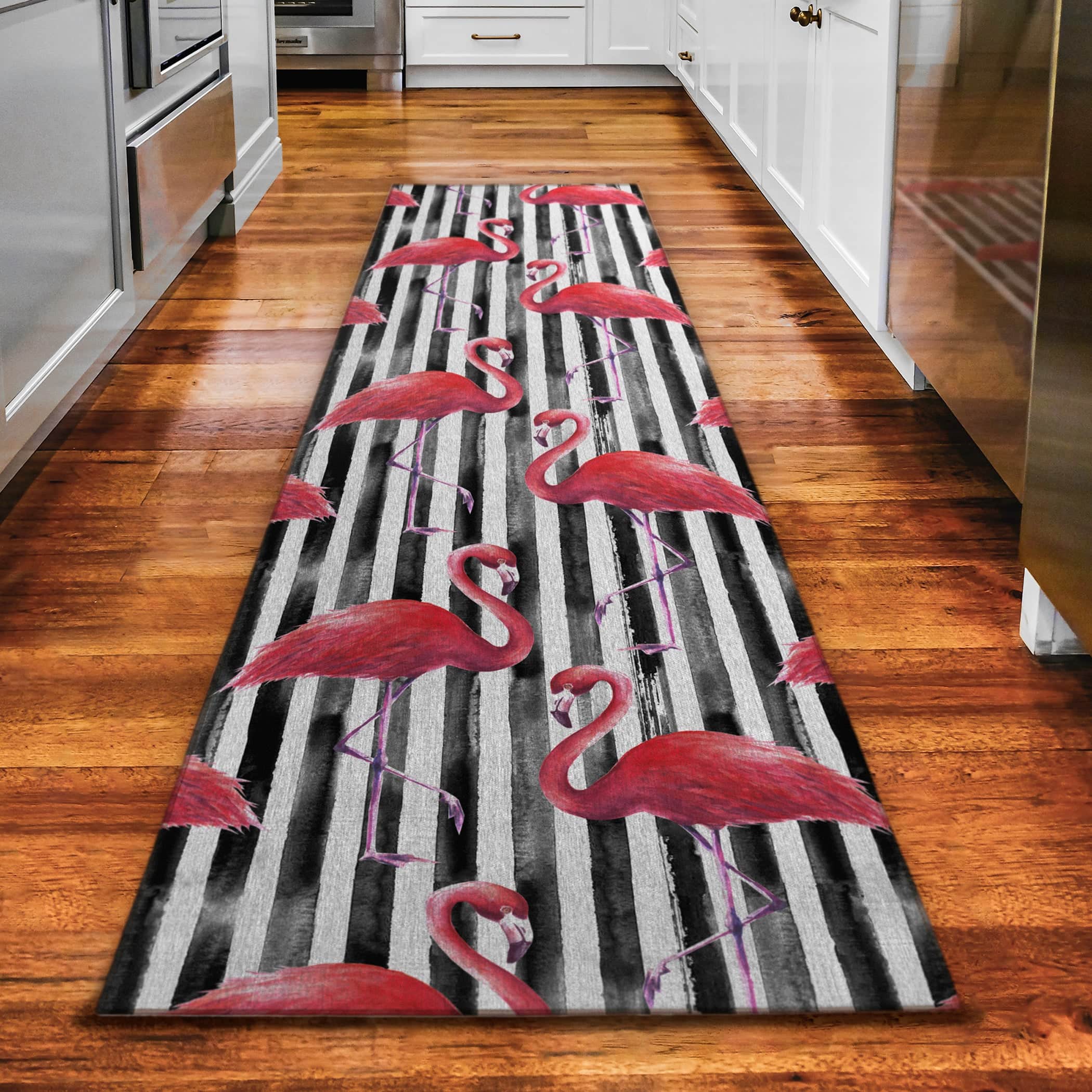 Luxury Machine Washable Indoor/Outdoor Tropical TC9 Black Rug 2'3" x 7'6" #shape_Runner