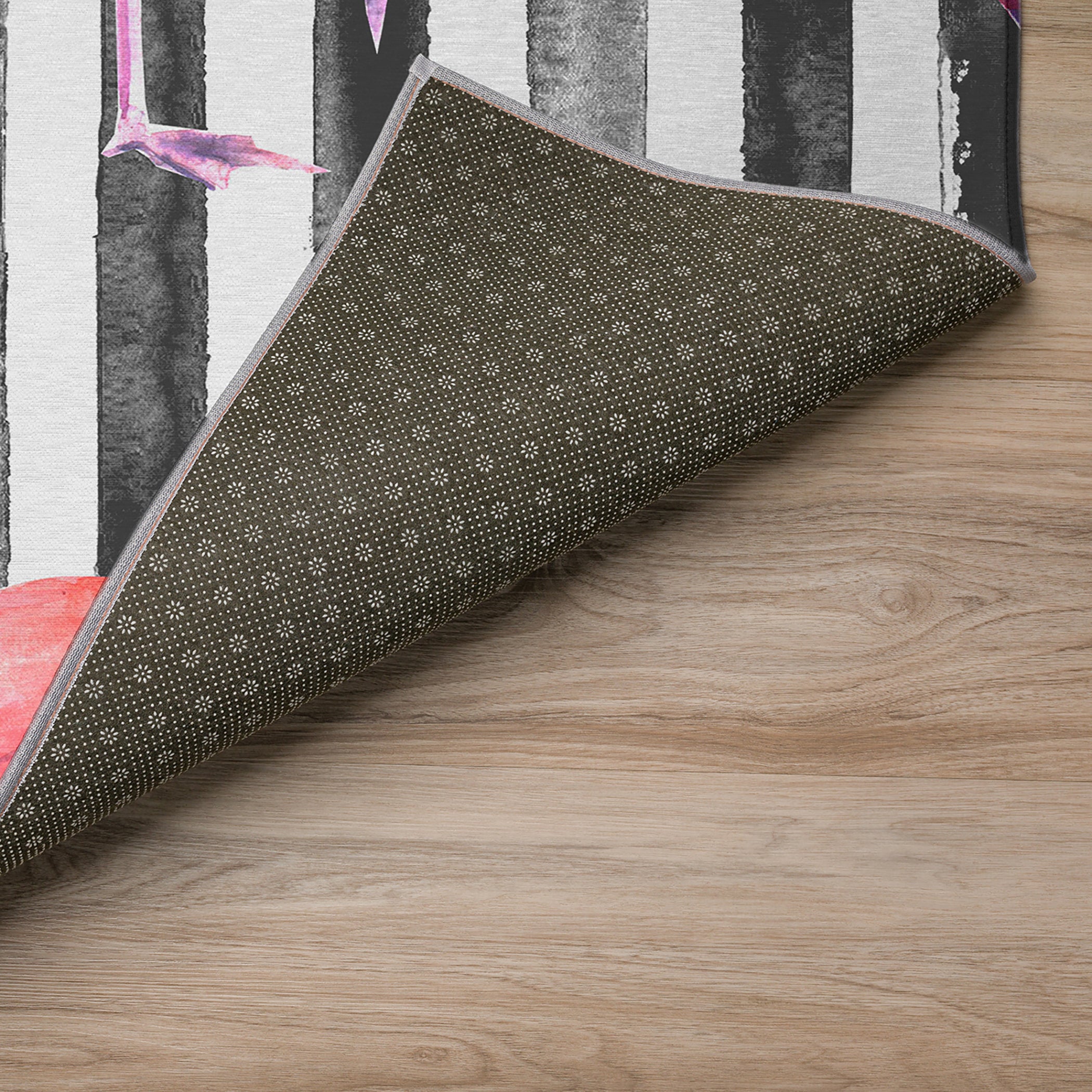 Luxury Machine Washable Indoor/Outdoor Tropical TC9 Black Rug 1'8" x 2'6" #shape_Rectangle