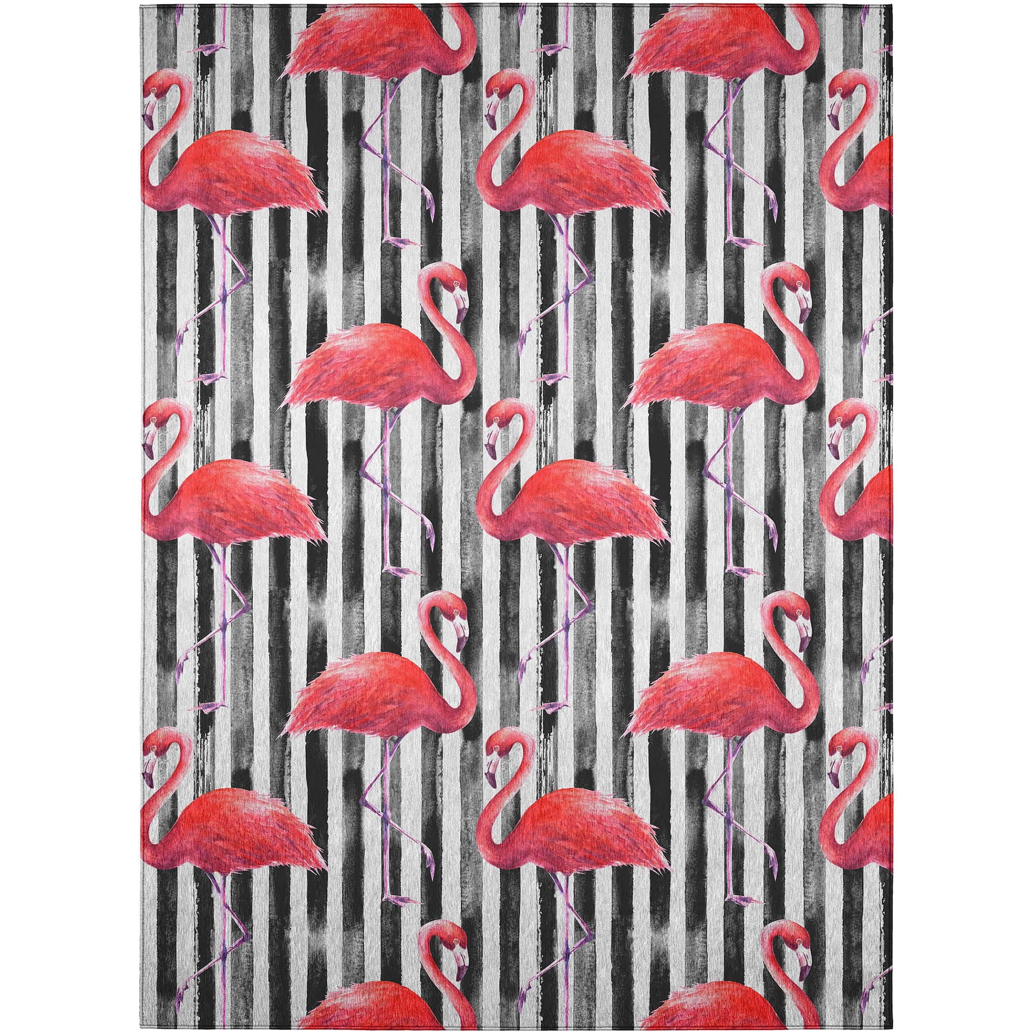Luxury Machine Washable Indoor/Outdoor Tropical TC9 Black Rug 2'6" x 3'10" #shape_Rectangle