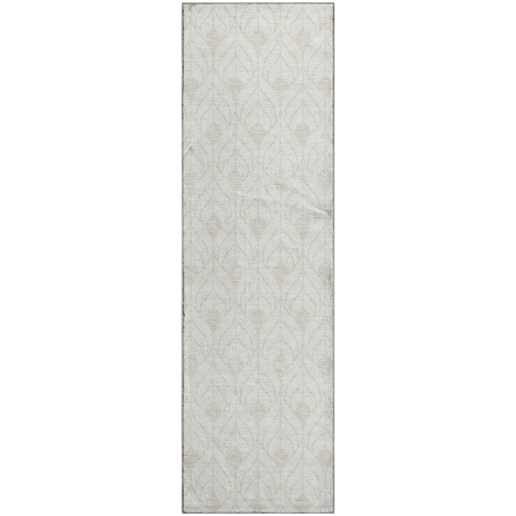 Luxury Washable Indoor/Outdoor Geometric TR10 Ivory Rug 2'3" x 7'6" #shape_Runner