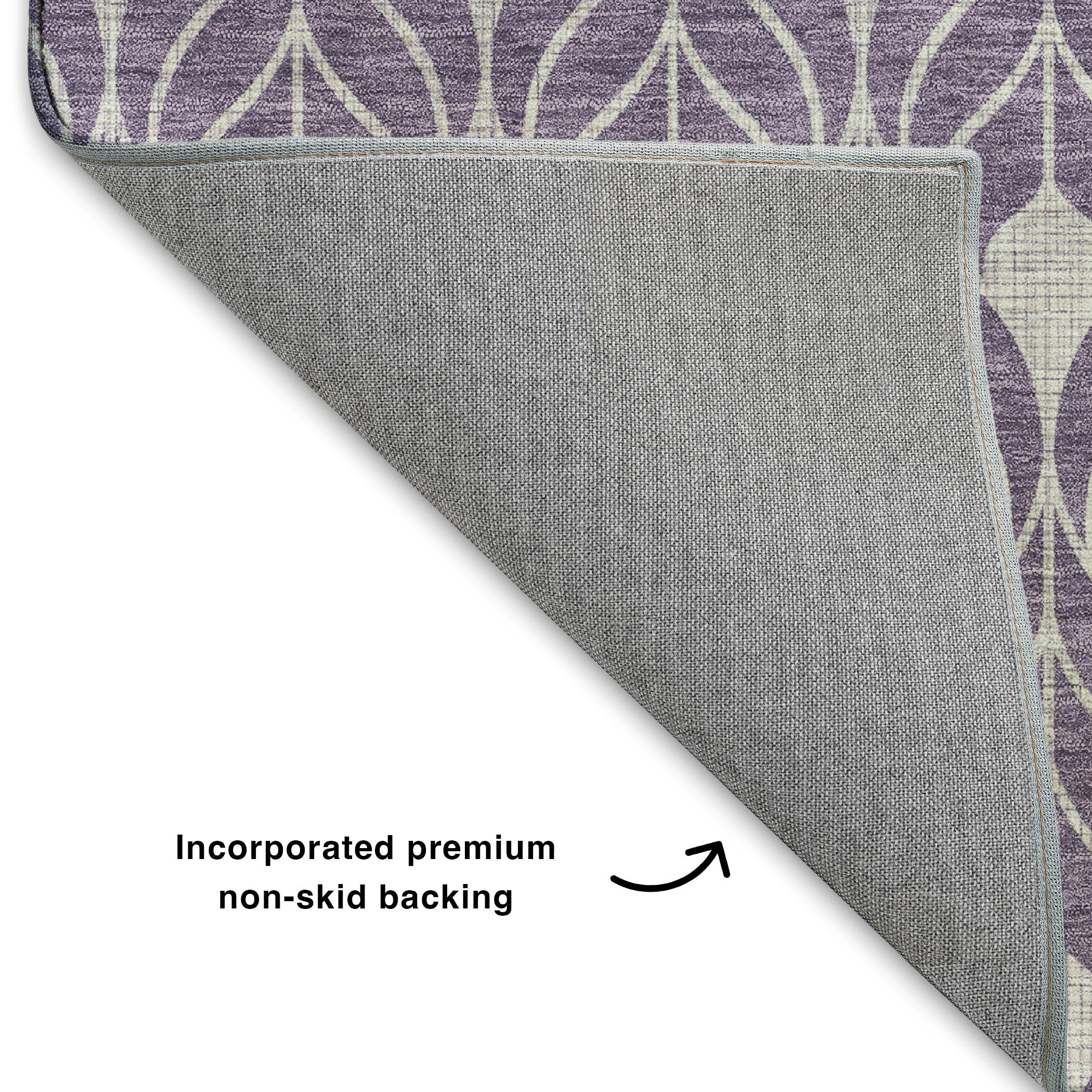 Luxury Washable Indoor/Outdoor Geometric TR10 Plum Purple Rug 1'8" x 2'6" #shape_Rectangle