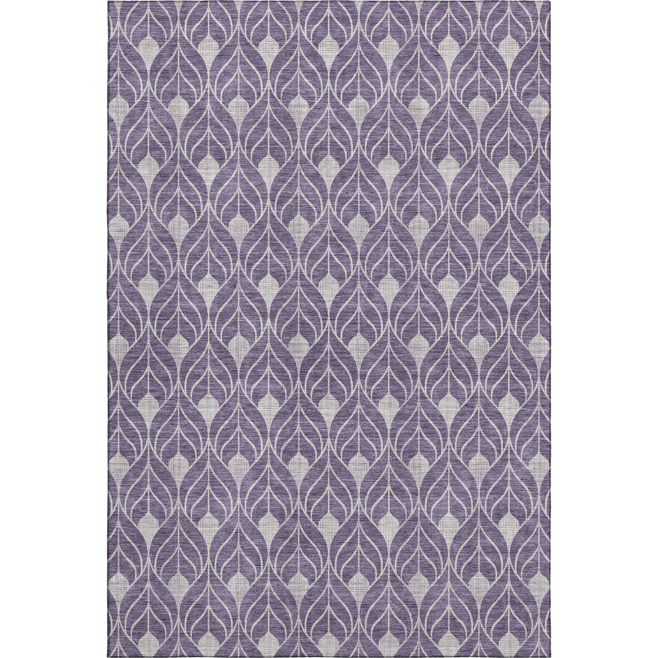Luxury Washable Indoor/Outdoor Geometric TR10 Plum Purple Rug 2'6" x 3'10" #shape_Rectangle