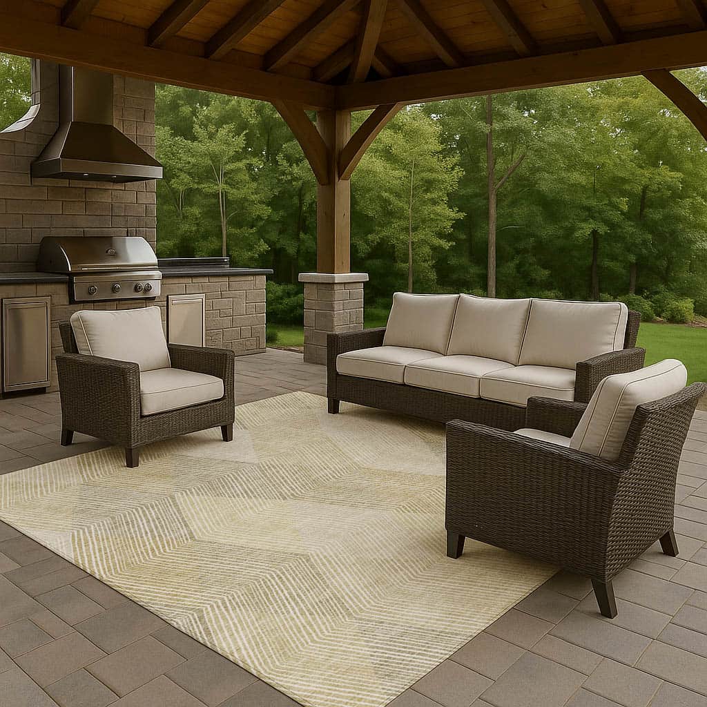 Luxury Washable Indoor/Outdoor Geometric TR11 Beige Brown Rug 2'6" x 3'10" #shape_Rectangle