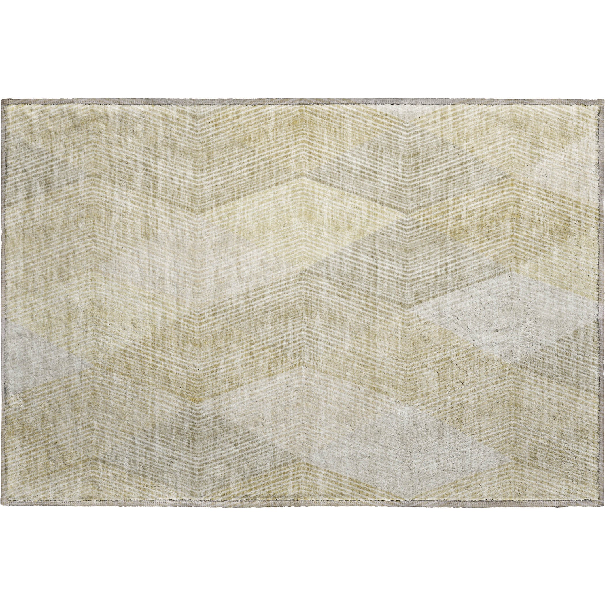 Luxury Washable Indoor/Outdoor Geometric TR11 Beige Brown Rug 1'8" x 2'6" #shape_Rectangle