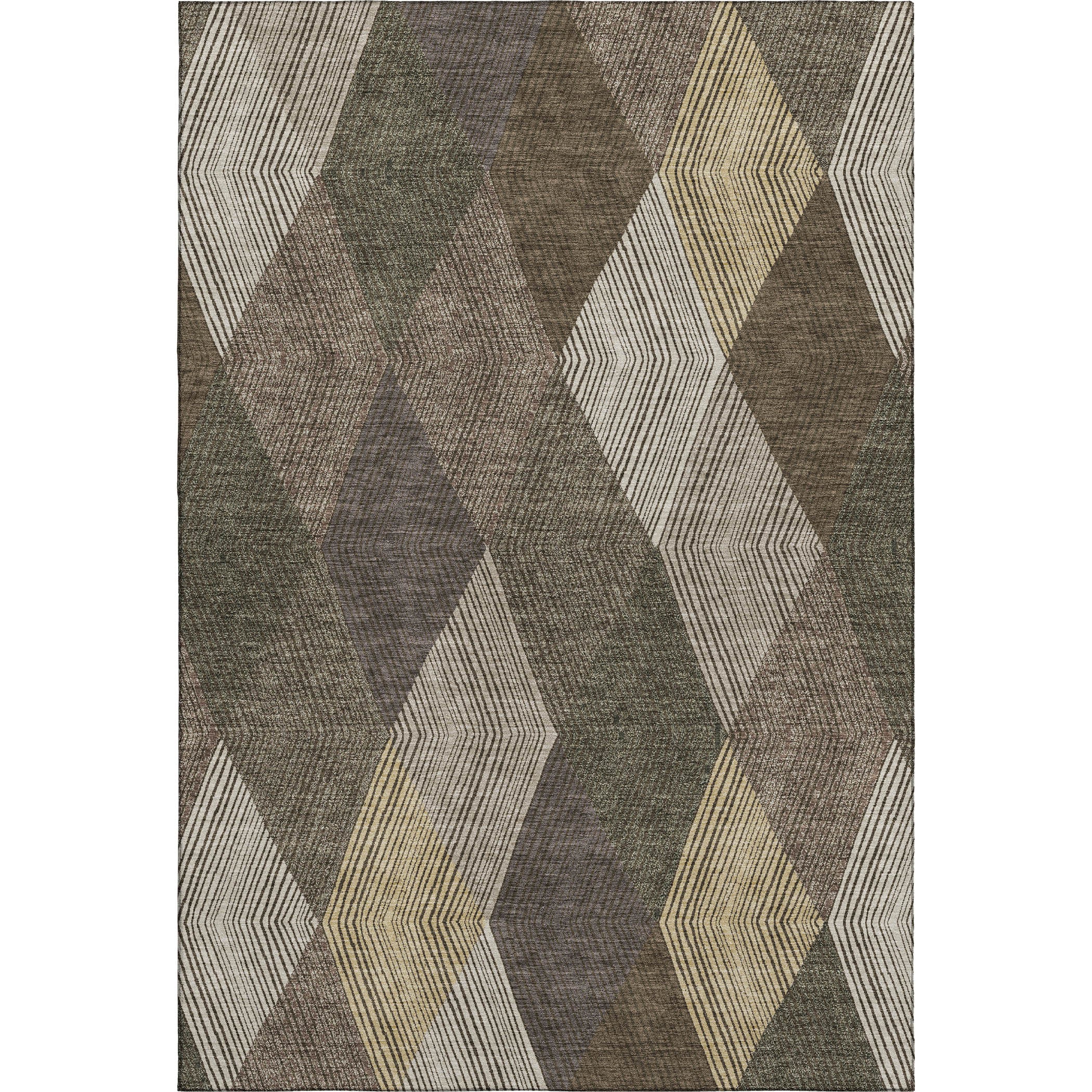 Luxury Washable Indoor/Outdoor Geometric TR11 Brown Rug 2'6" x 3'10" #shape_Rectangle