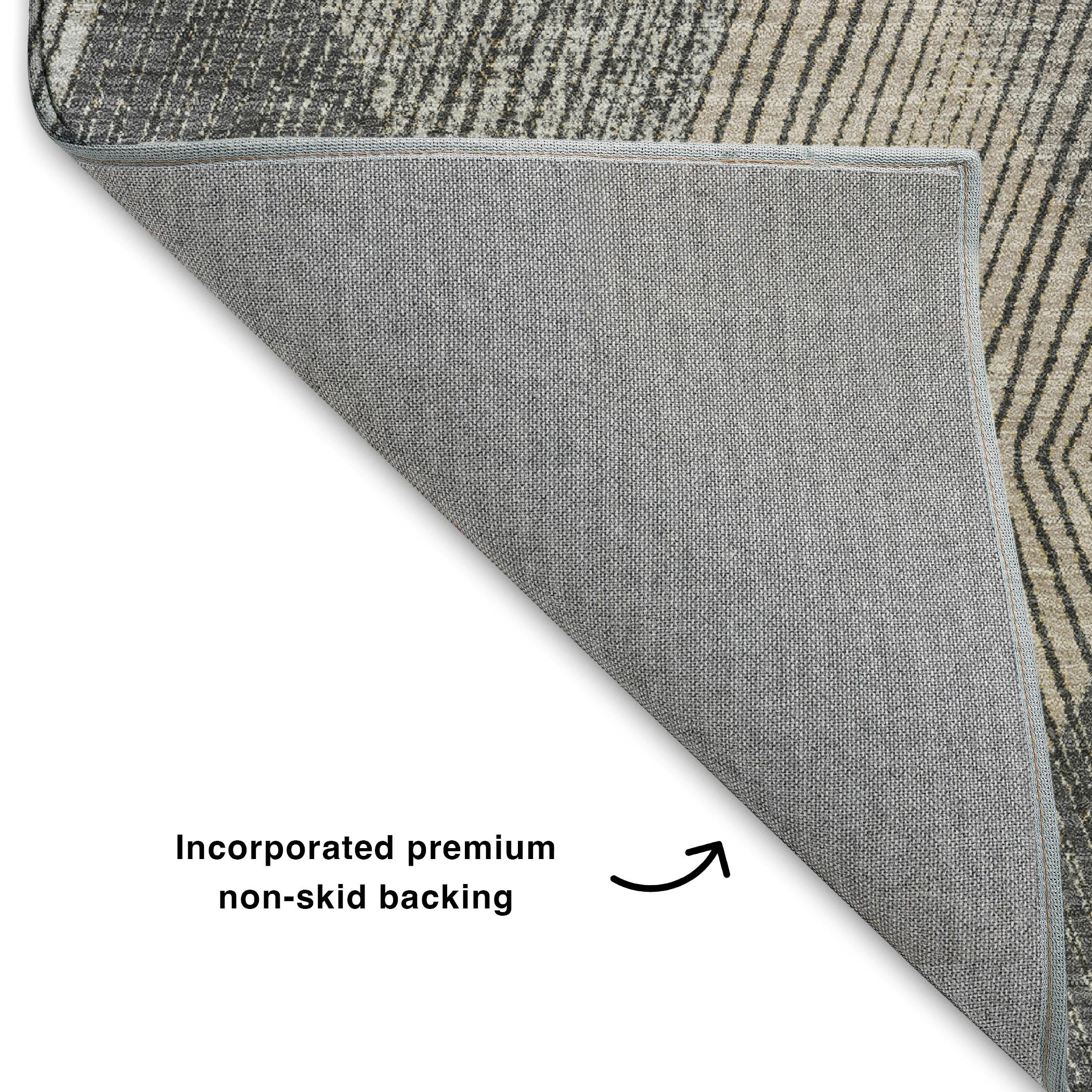 Luxury Washable Indoor/Outdoor Geometric TR11 Charcoal Gray Rug 1'8" x 2'6" #shape_Rectangle