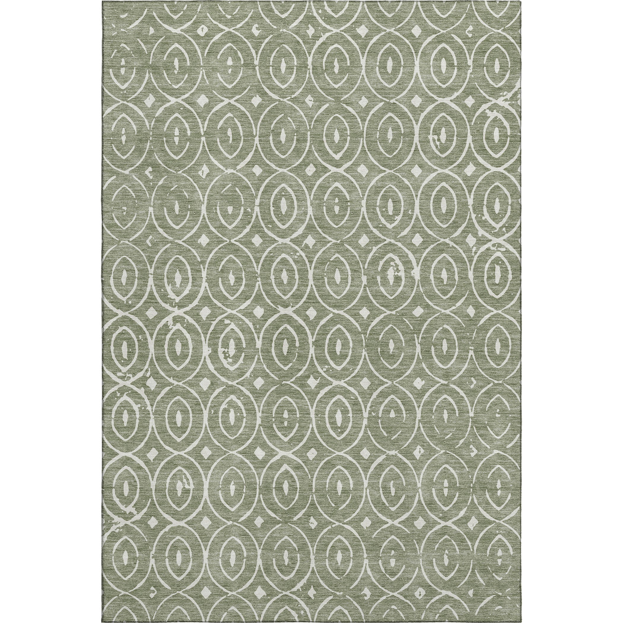 Luxury Washable Indoor/Outdoor Geometric TR12 Fern Green Rug 2'6" x 3'10" #shape_Rectangle