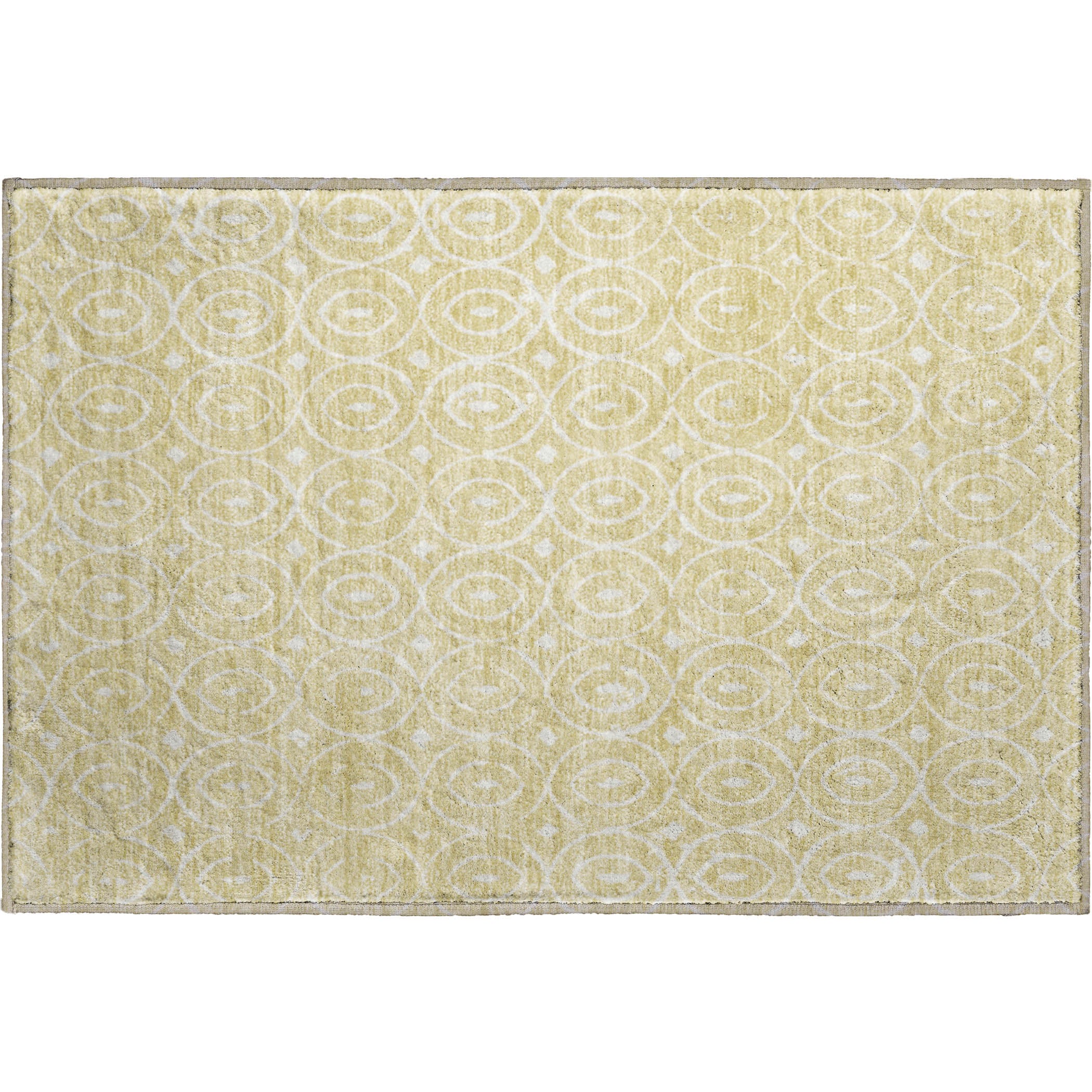 Luxury Washable Indoor/Outdoor Geometric TR12 Wheat Gold Rug 1'8" x 2'6" #shape_Rectangle