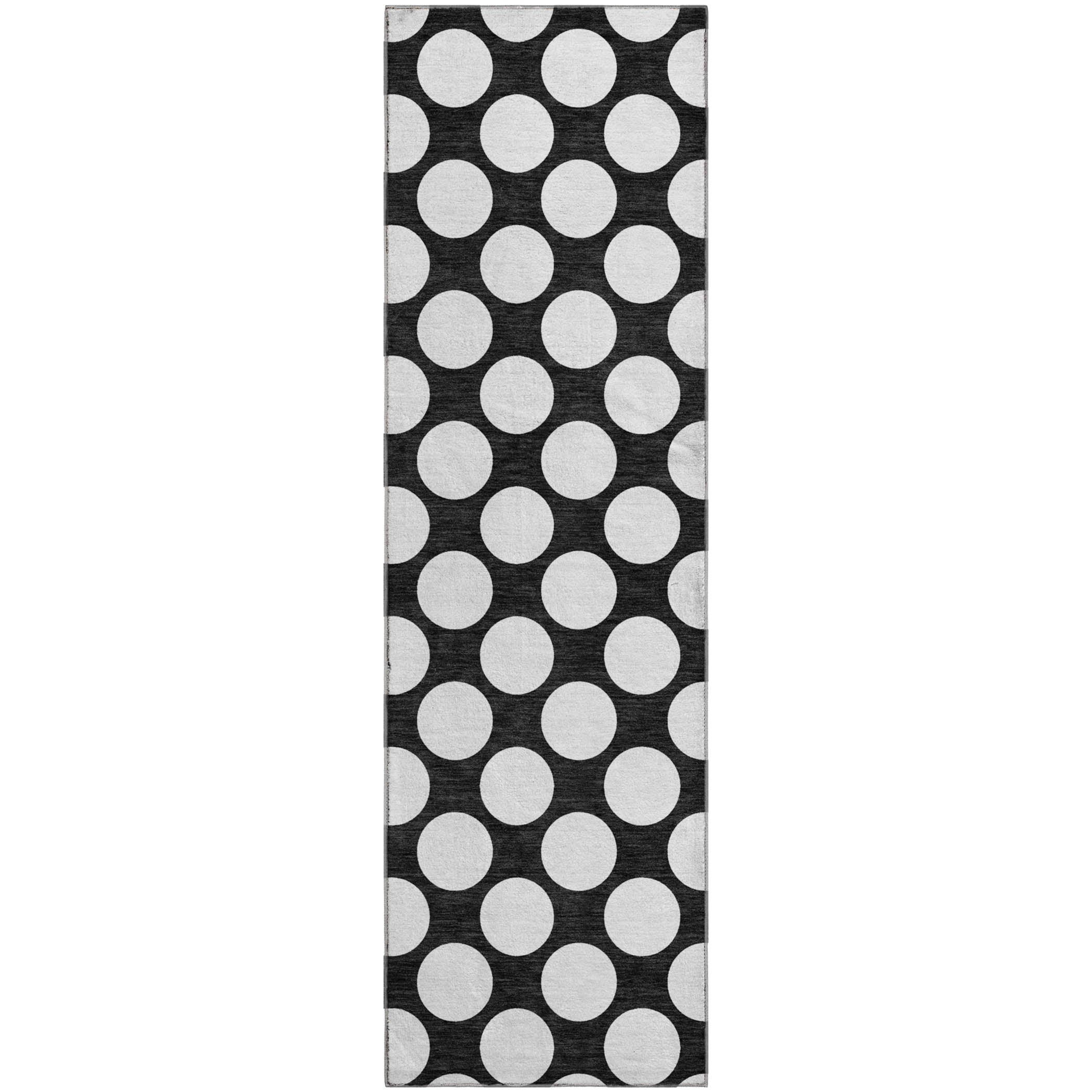 Luxury Washable Indoor/Outdoor Geometric TR13 Black Rug 2'3" x 7'6" #shape_Runner