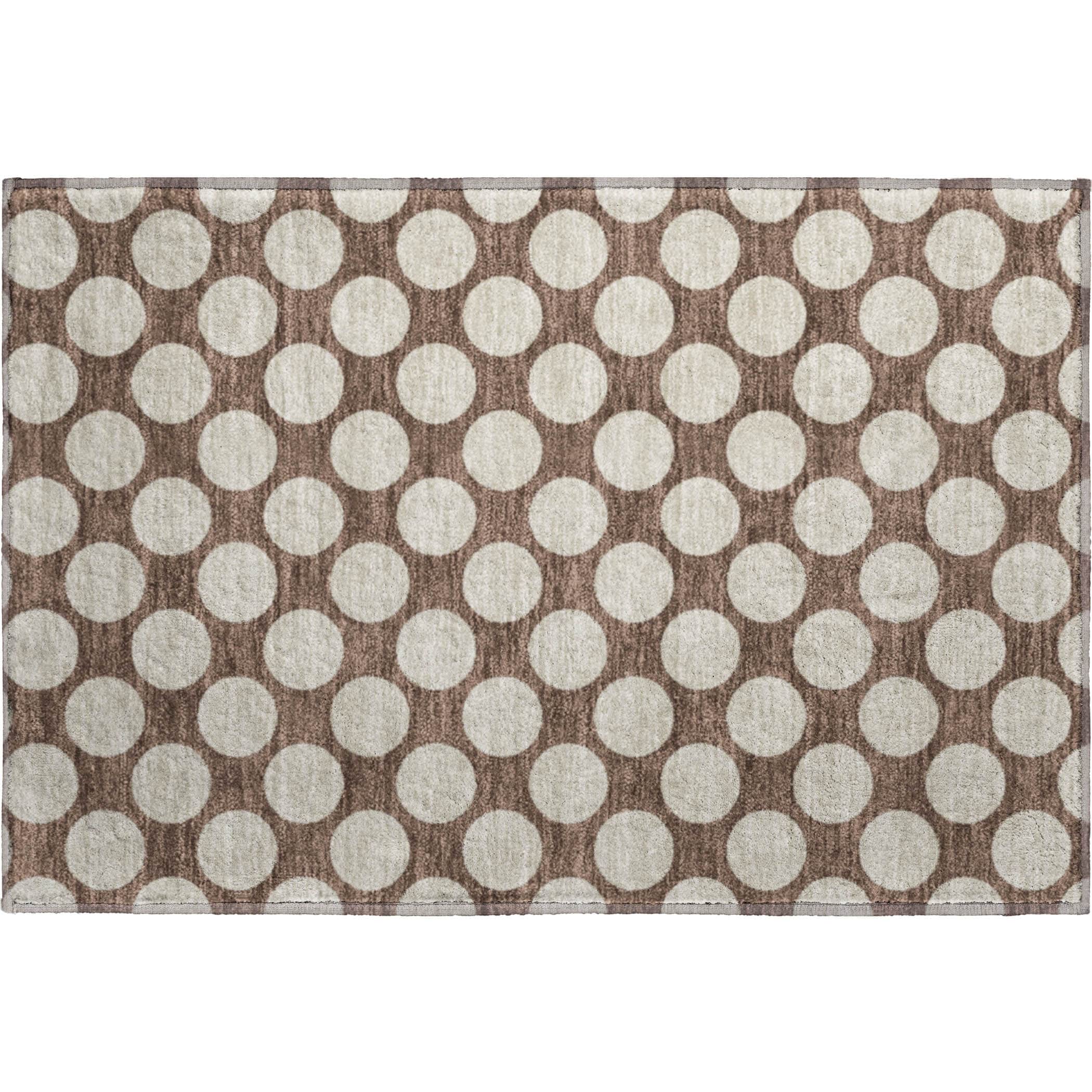 Luxury Washable Indoor/Outdoor Geometric TR13 Coffee Brown Rug 1'8" x 2'6" #shape_Rectangle