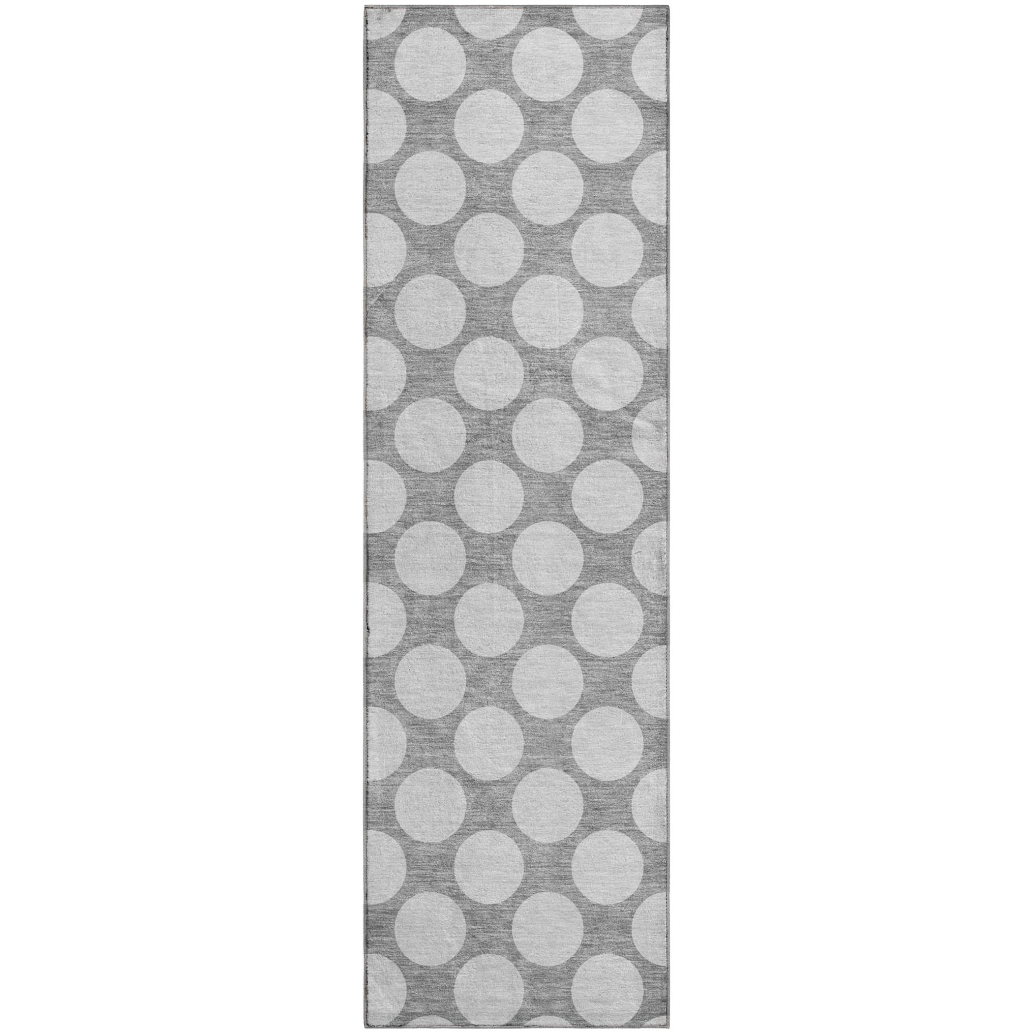 Luxury Washable Indoor/Outdoor Geometric TR13 Gray Rug 2'3" x 7'6" #shape_Runner