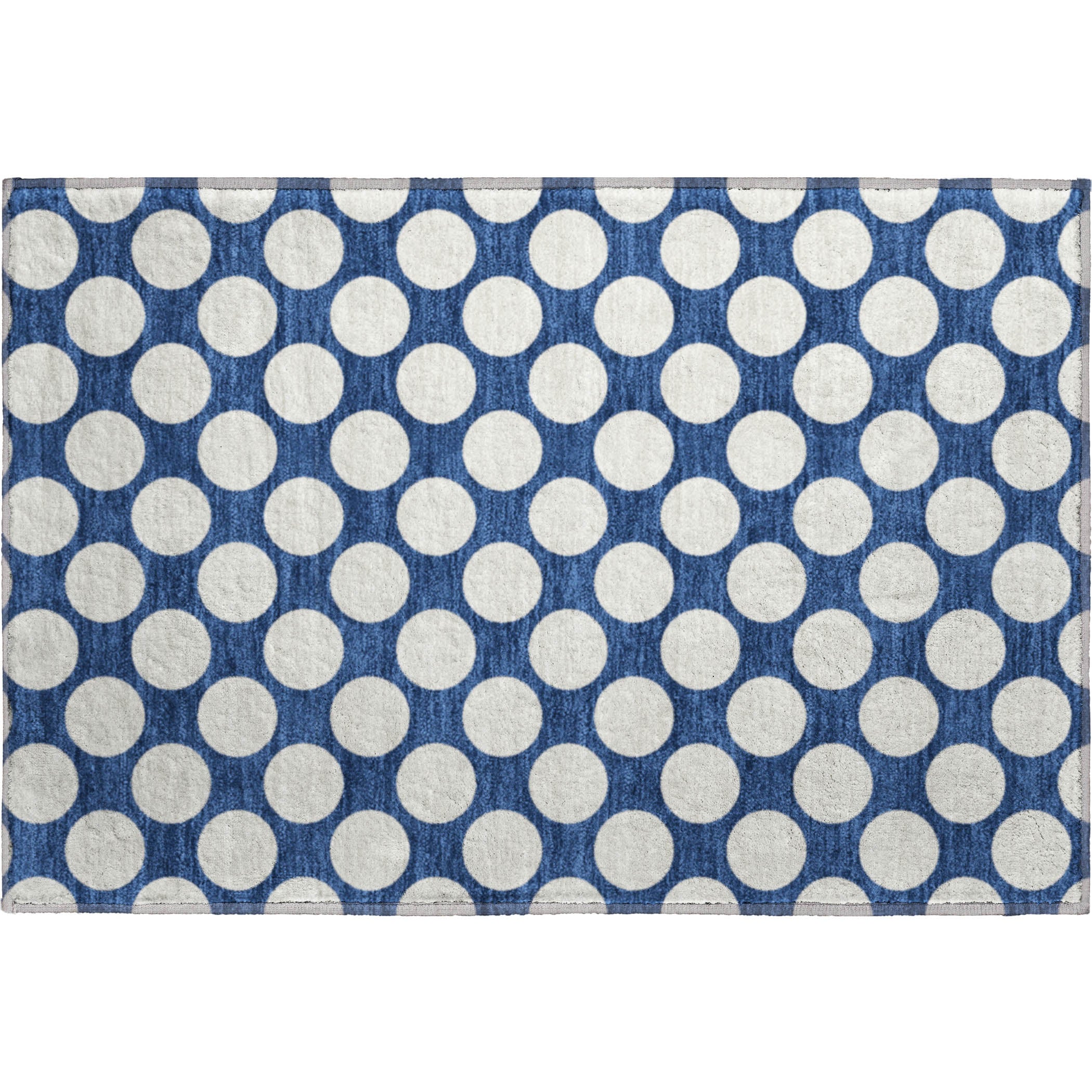Luxury Washable Indoor/Outdoor Geometric TR13 Navy Blue Rug 1'8" x 2'6" #shape_Rectangle