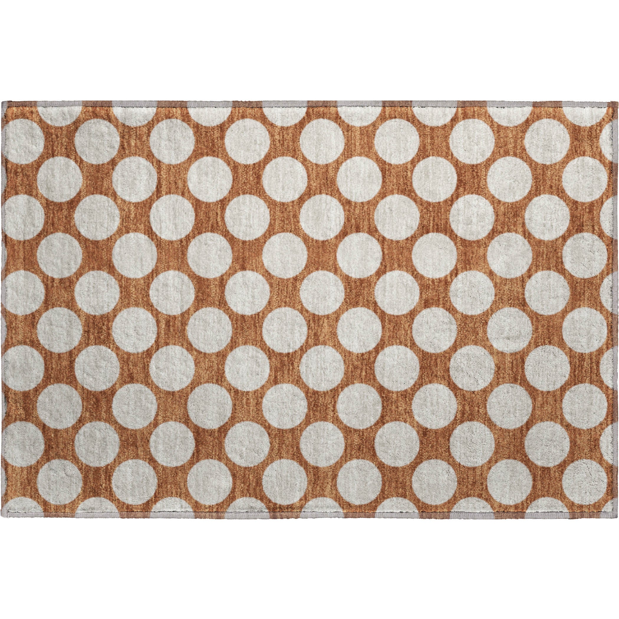 Luxury Washable Indoor/Outdoor Geometric TR13 Paprika Orange Rug 1'8" x 2'6" #shape_Rectangle