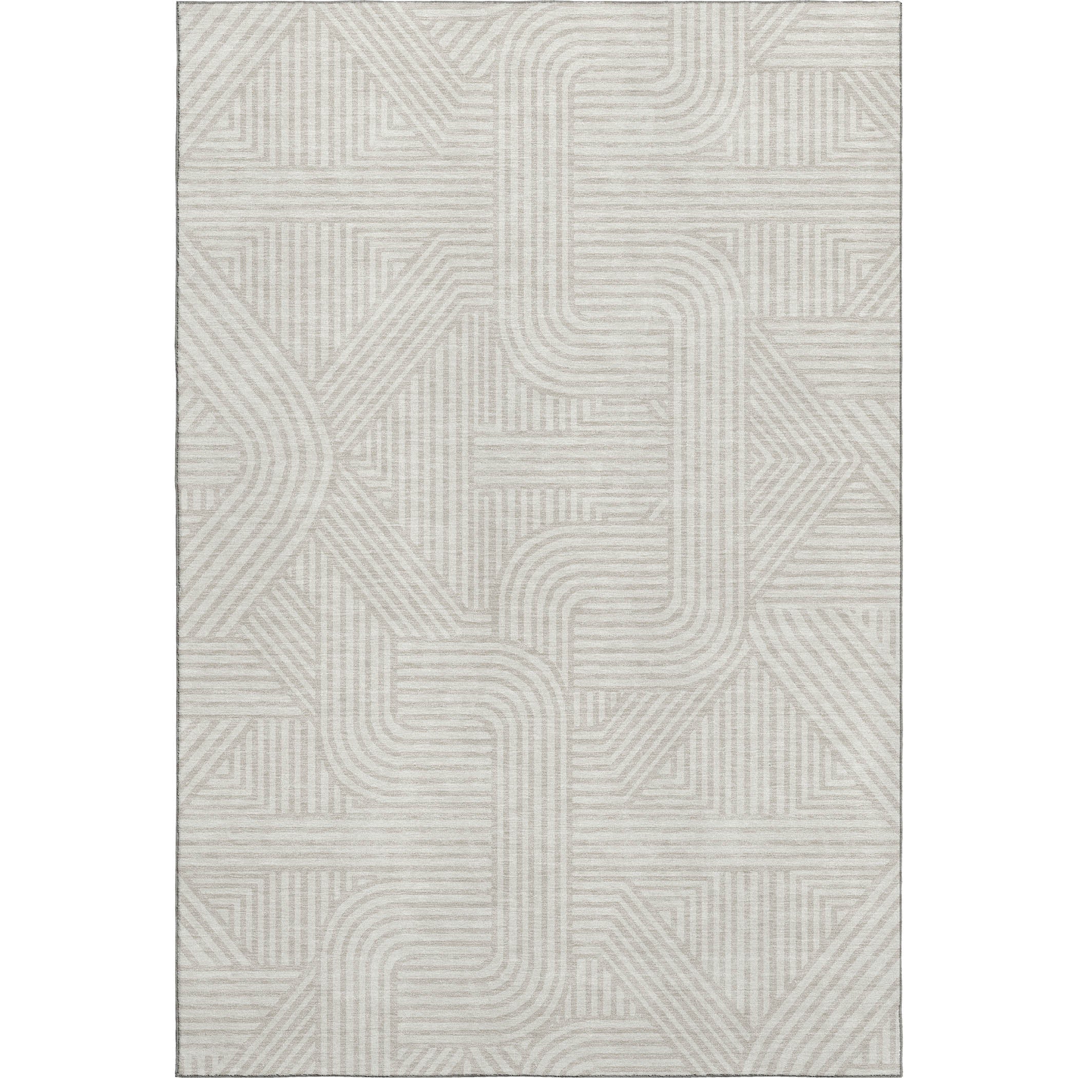 Luxury Washable Indoor/Outdoor Geometric TR14 Linen Ivory Rug 2'6" x 3'10" #shape_Rectangle