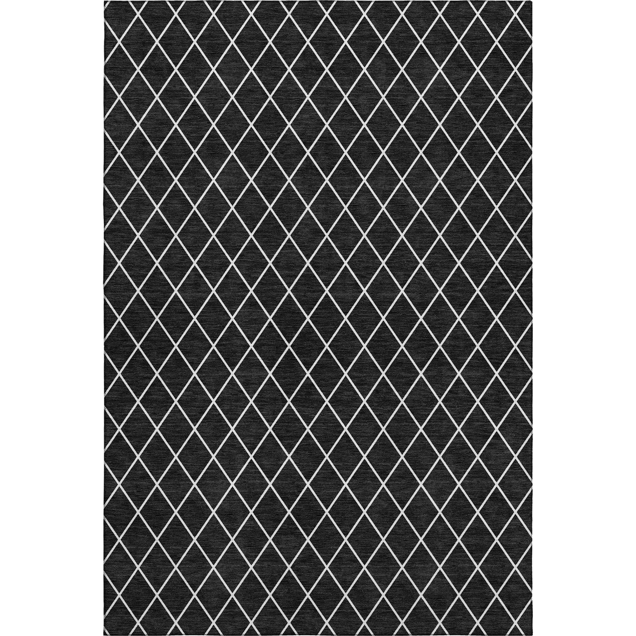 Luxury Washable Indoor/Outdoor Geometric TR15 Black Rug 2'6" x 3'10" #shape_Rectangle