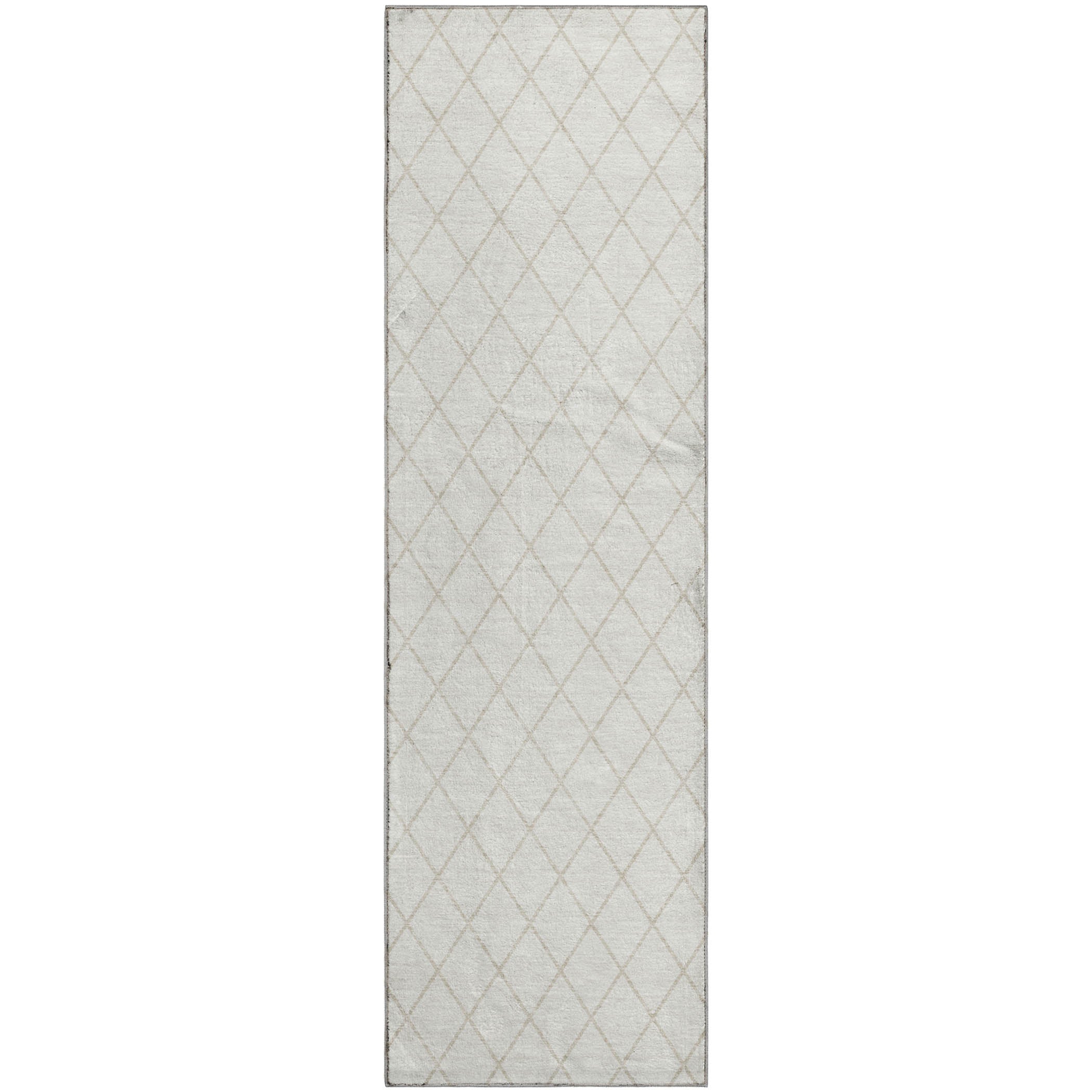 Luxury Washable Indoor/Outdoor Geometric TR15 Ivory Rug 2'3" x 7'6" #shape_Runner