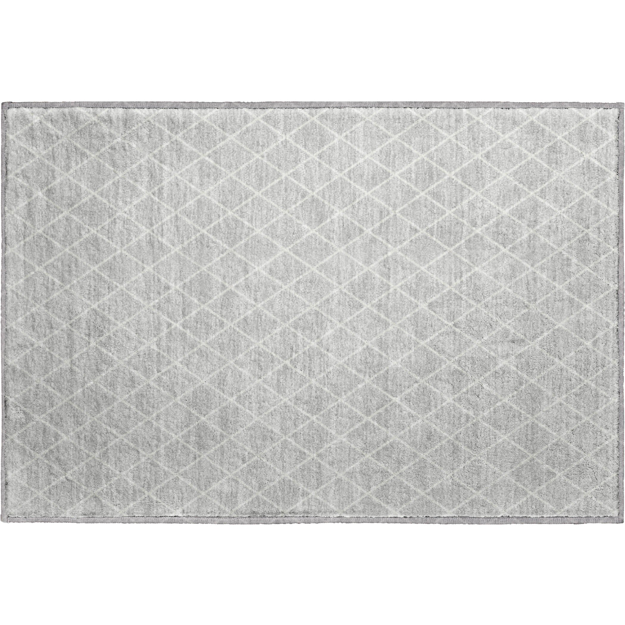 Luxury Washable Indoor/Outdoor Geometric TR15 Silver Gray Rug 1'8" x 2'6" #shape_Rectangle