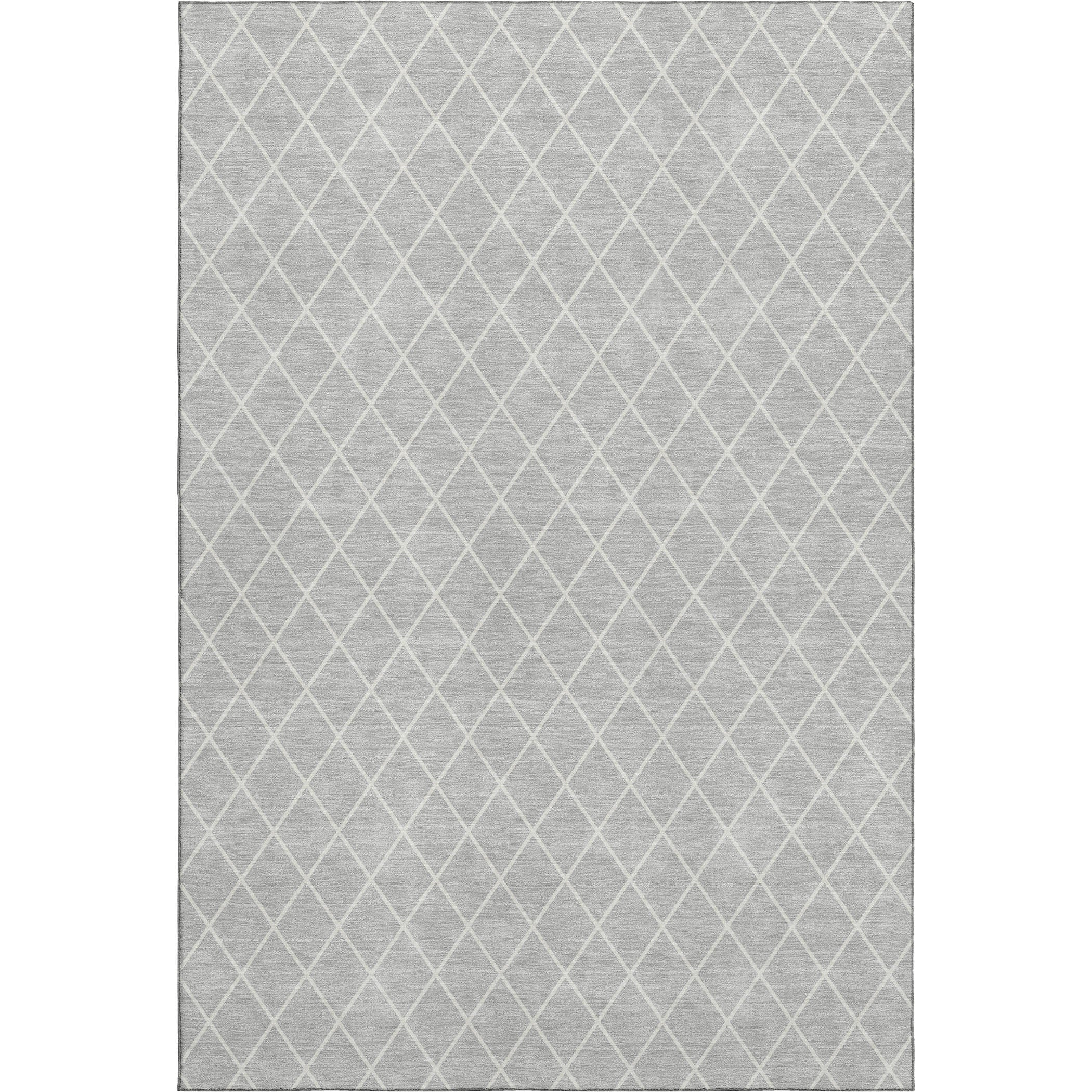 Luxury Washable Indoor/Outdoor Geometric TR15 Silver Gray Rug 2'6" x 3'10" #shape_Rectangle