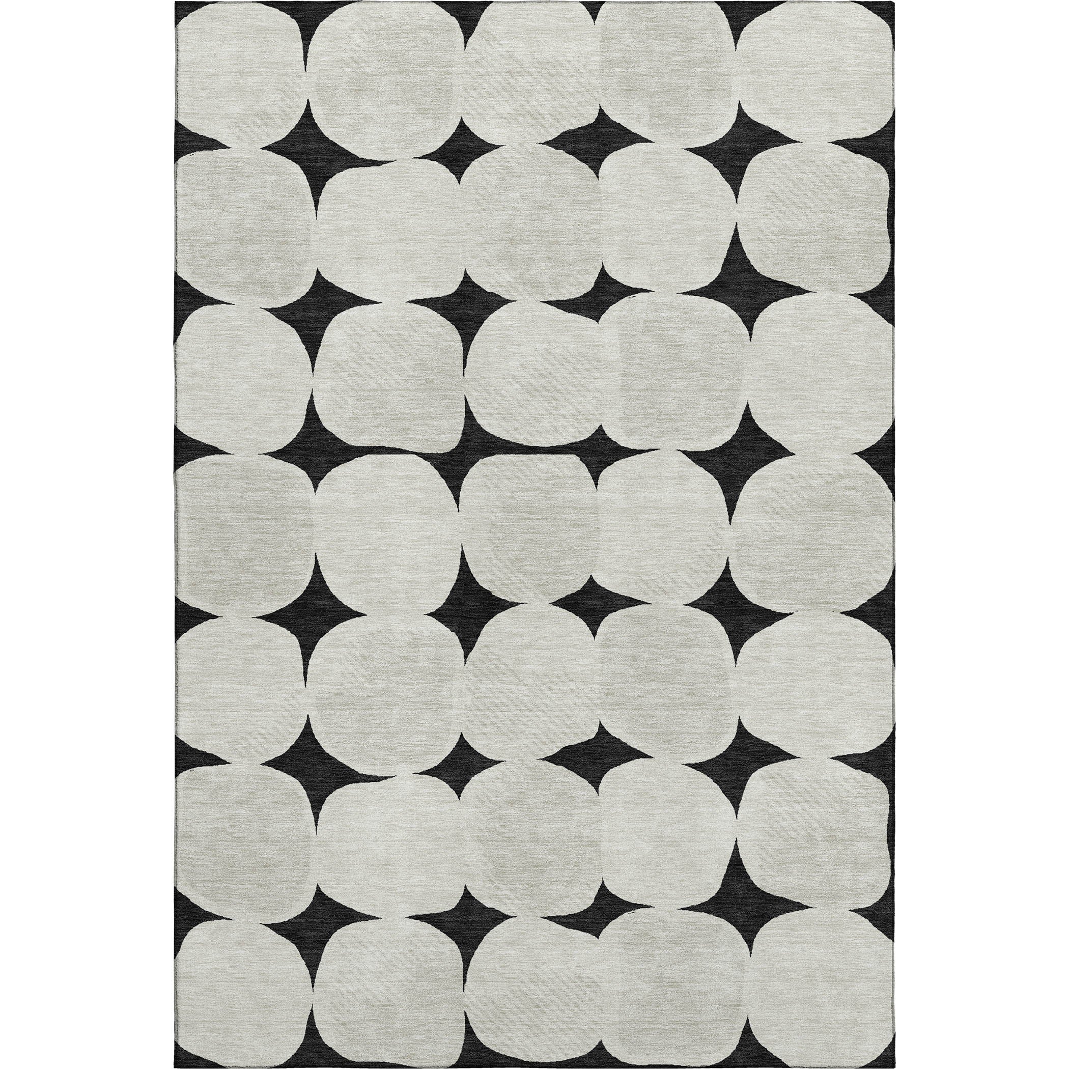 Luxury Washable Indoor/Outdoor Geometric TR16 Black Rug 2'6" x 3'10" #shape_Rectangle