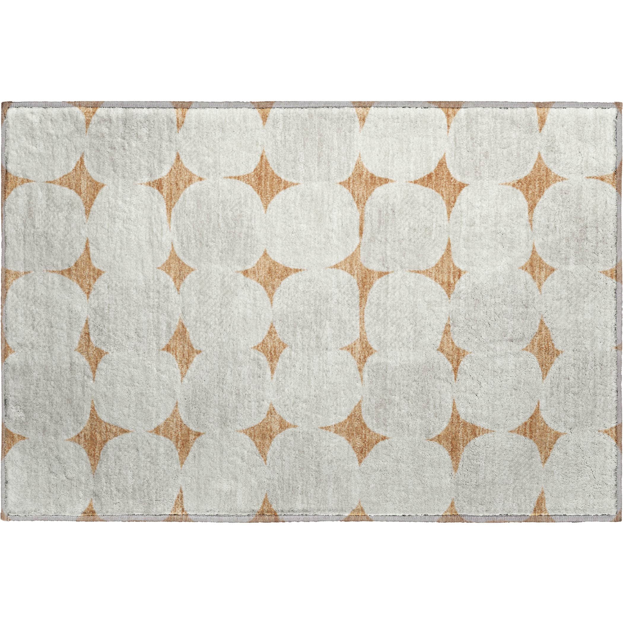 Luxury Washable Indoor/Outdoor Geometric TR16 Copper Orange Rug 1'8" x 2'6" #shape_Rectangle