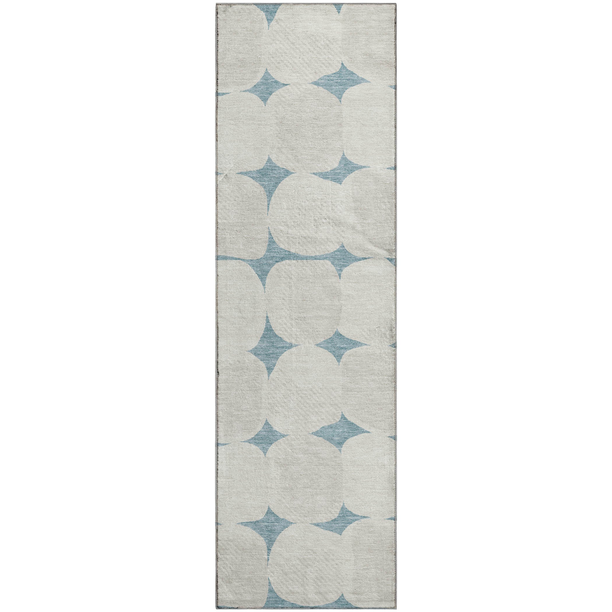 Luxury Washable Indoor/Outdoor Geometric TR16 Teal Rug 2'3" x 7'6" #shape_Runner