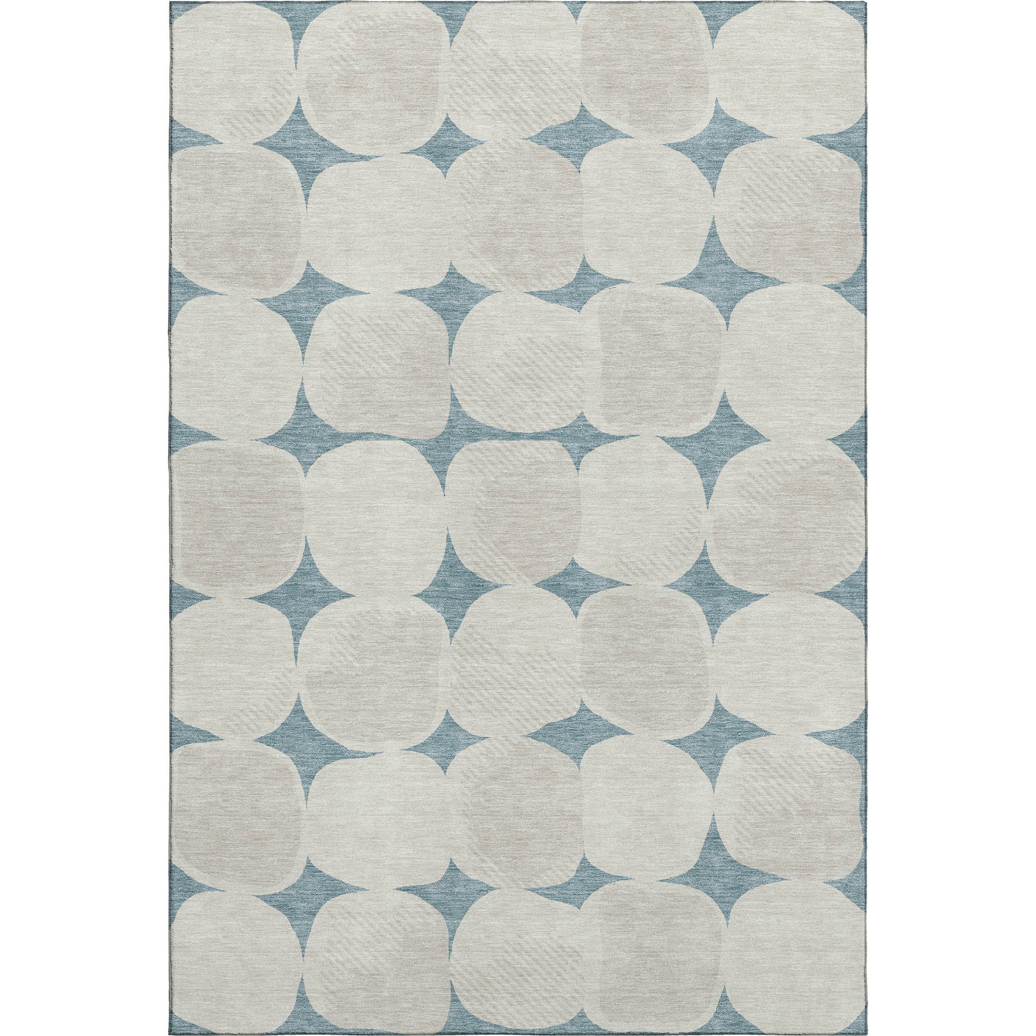 Luxury Washable Indoor/Outdoor Geometric TR16 Teal Rug 2'6" x 3'10" #shape_Rectangle