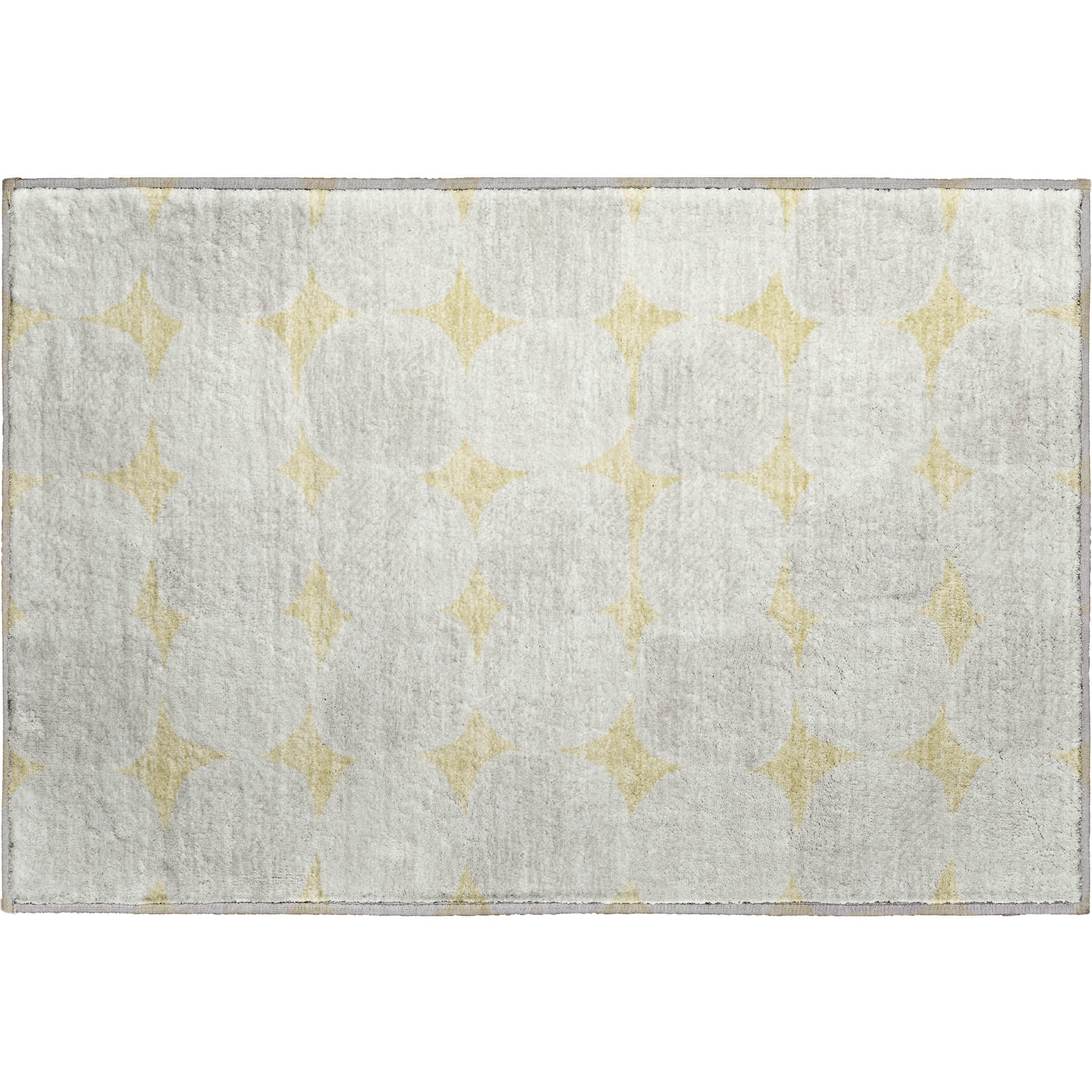 Luxury Washable Indoor/Outdoor Geometric TR16 Wheat Gold Rug 1'8" x 2'6" #shape_Rectangle
