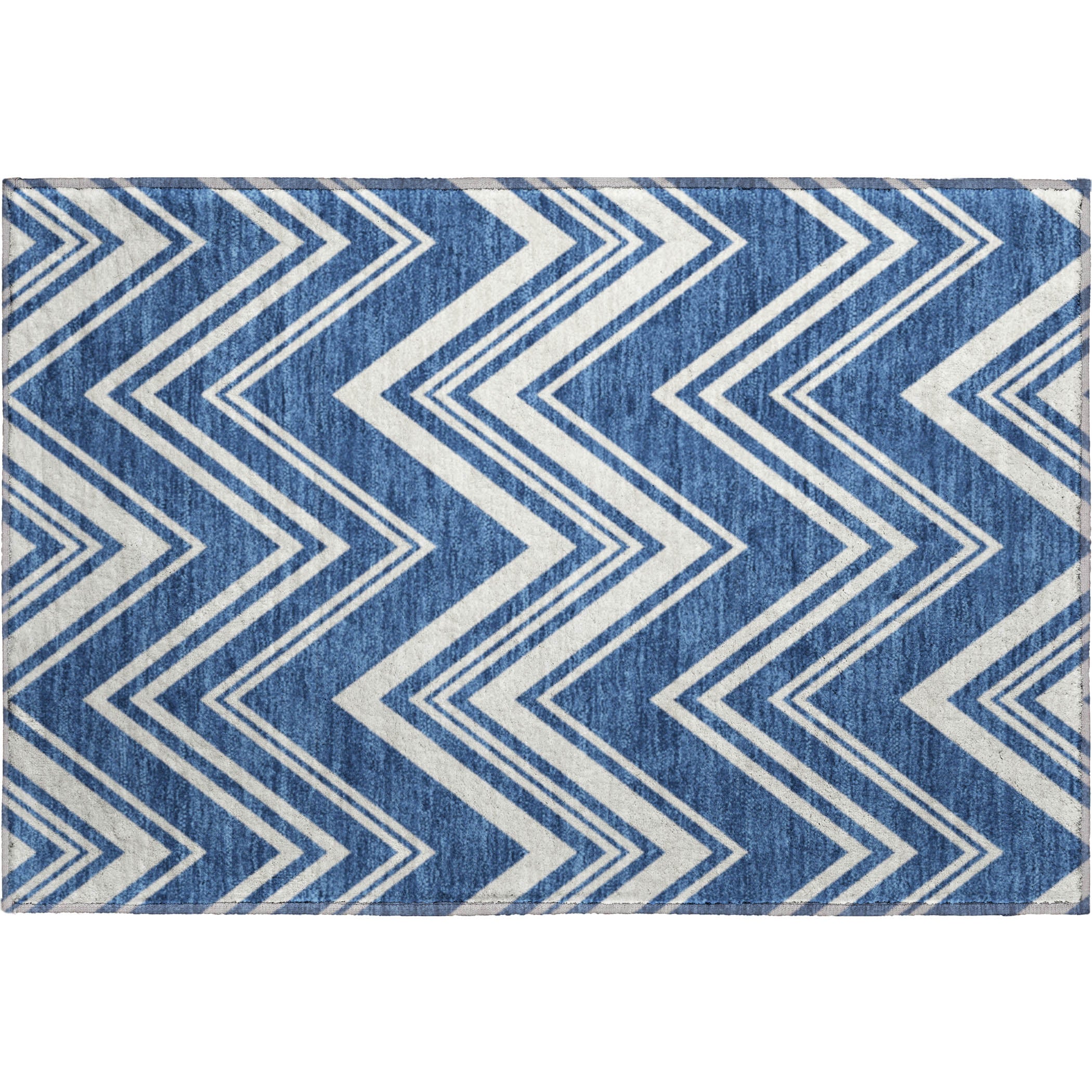 Luxury Washable Indoor/Outdoor Geometric TR17 Blue Rug 1'8" x 2'6" #shape_Rectangle